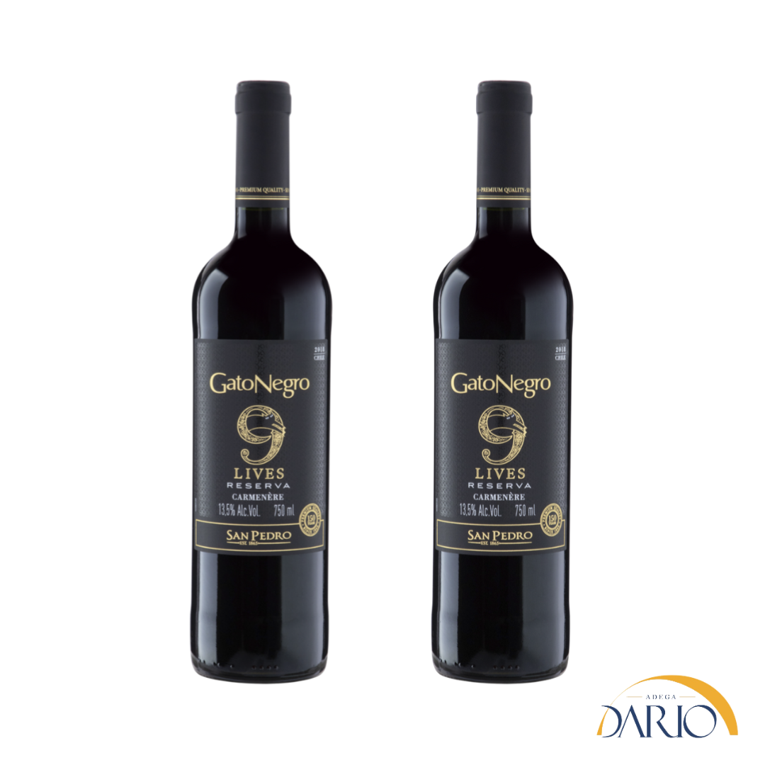 Kit Gato Negro 9 Lives Carménère 750ml