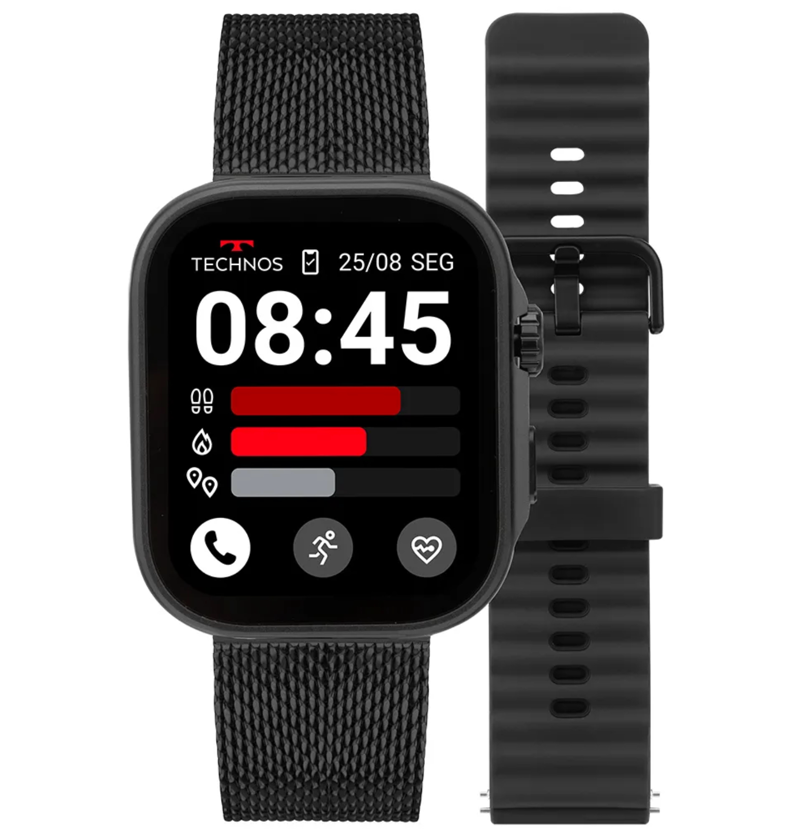 Smartwatch Technos Connect Max Call Preto TMAXCAA/9P