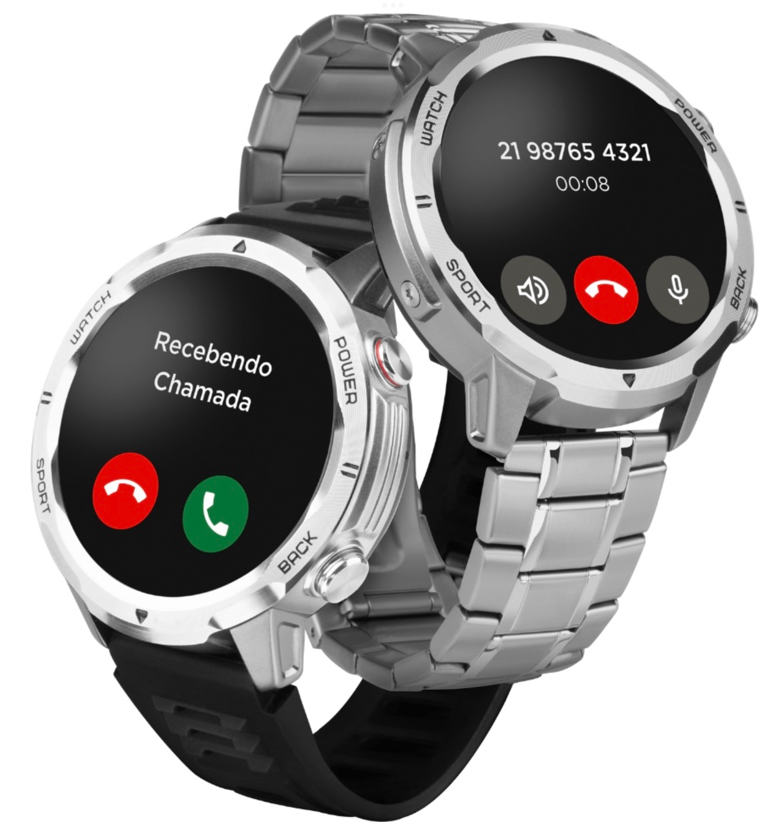 Smartwatch Technos Connect Sports Call Prata TSPORTSCAA/6K