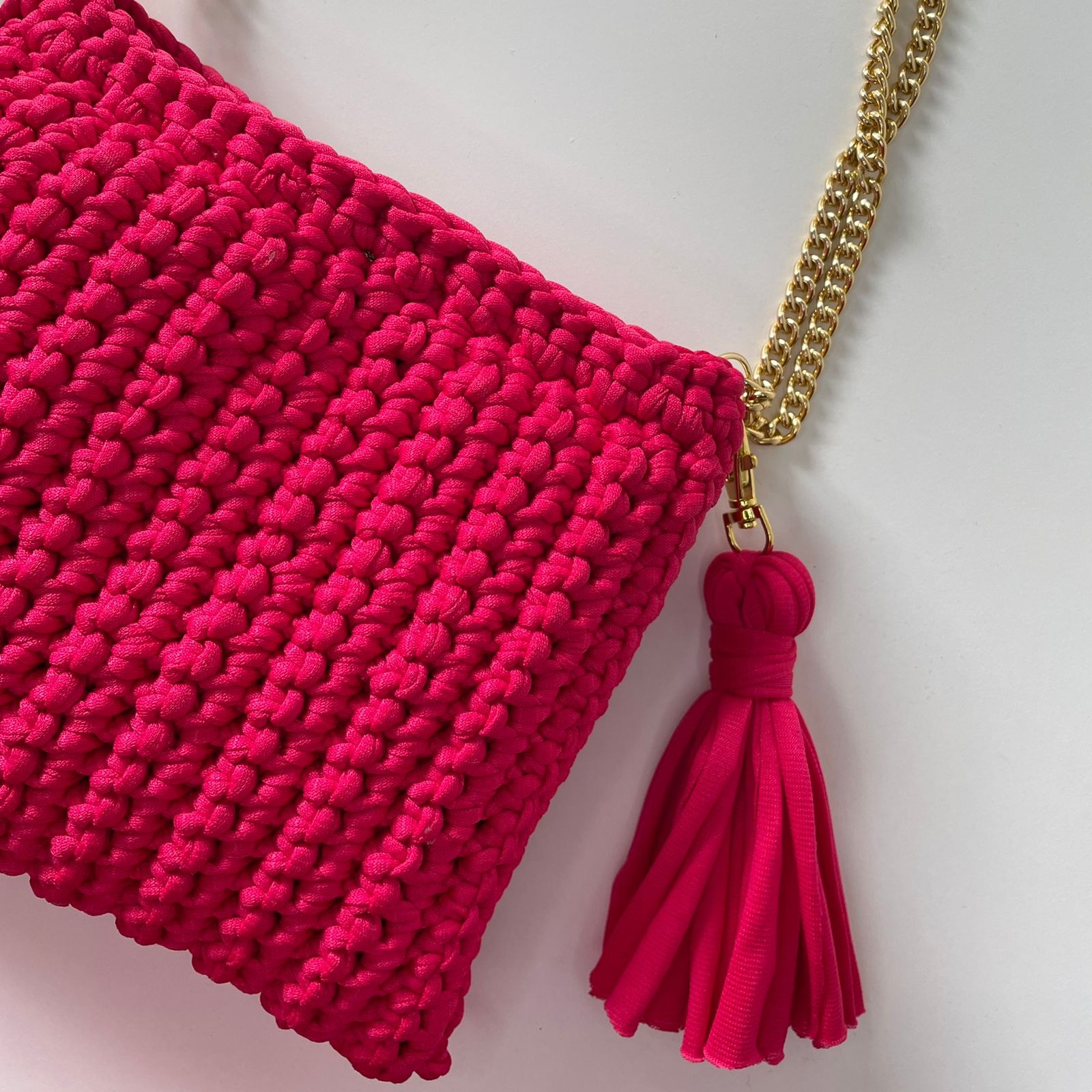 Bolsa Feminina de Crochê Paty - Rosa Pink