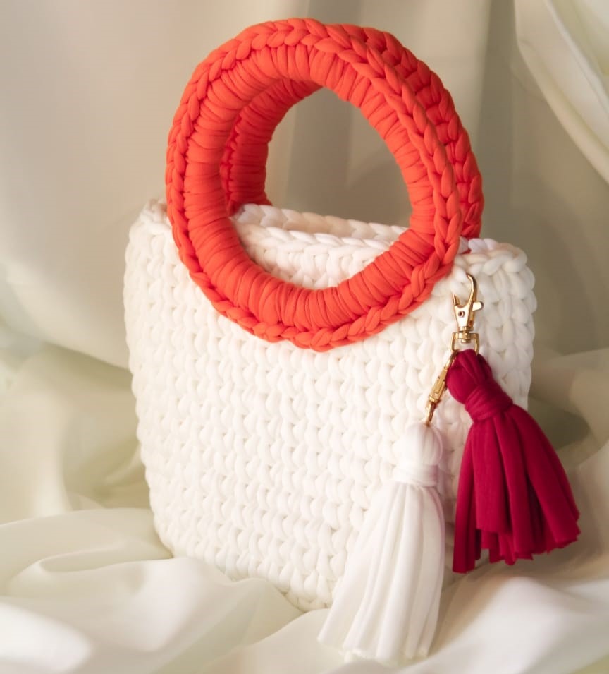 Bolsa Feminina de Crochê Clássica - Terracota - Bloom Loja