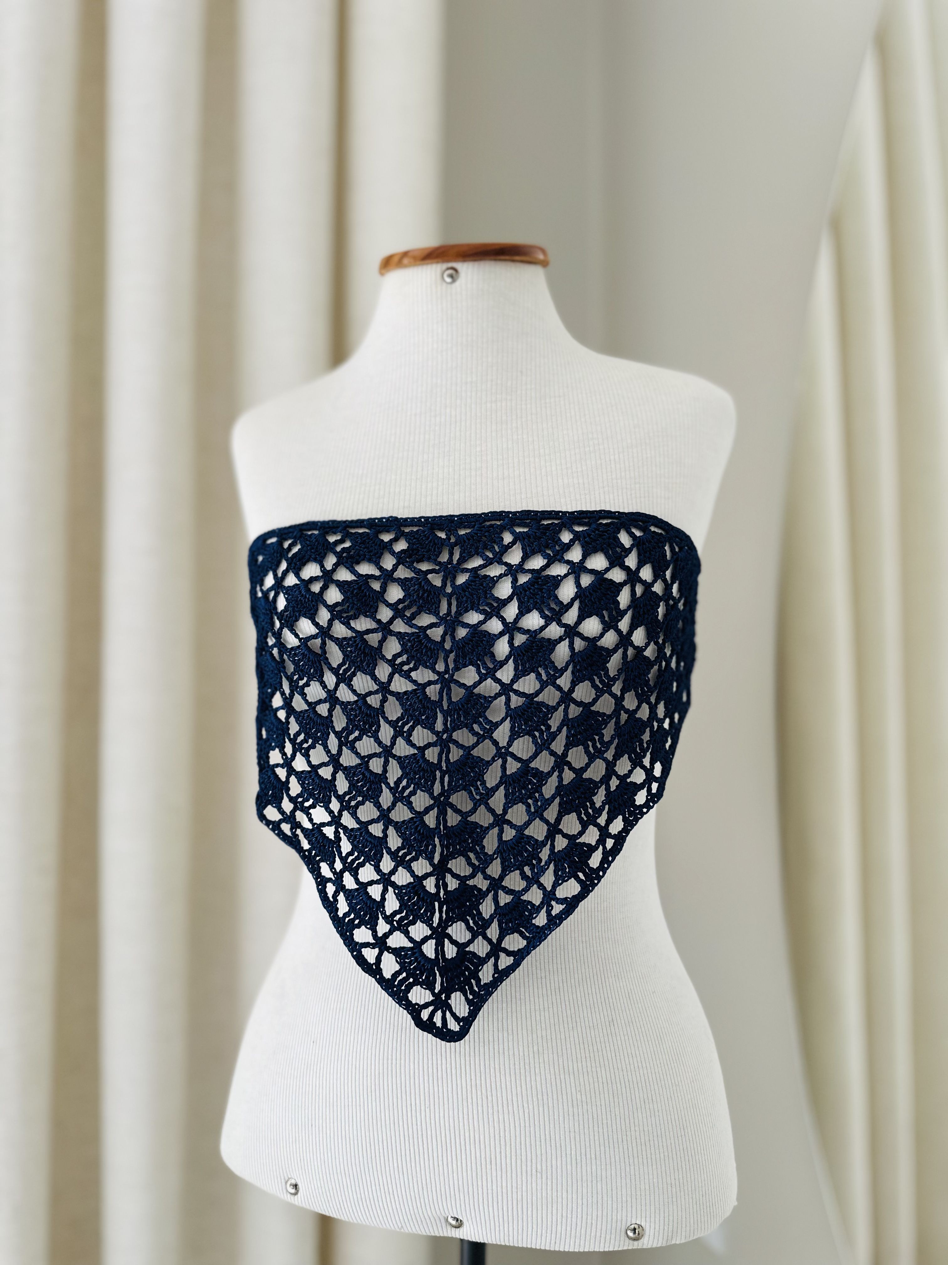 Bandana Crochê Brasil Azul