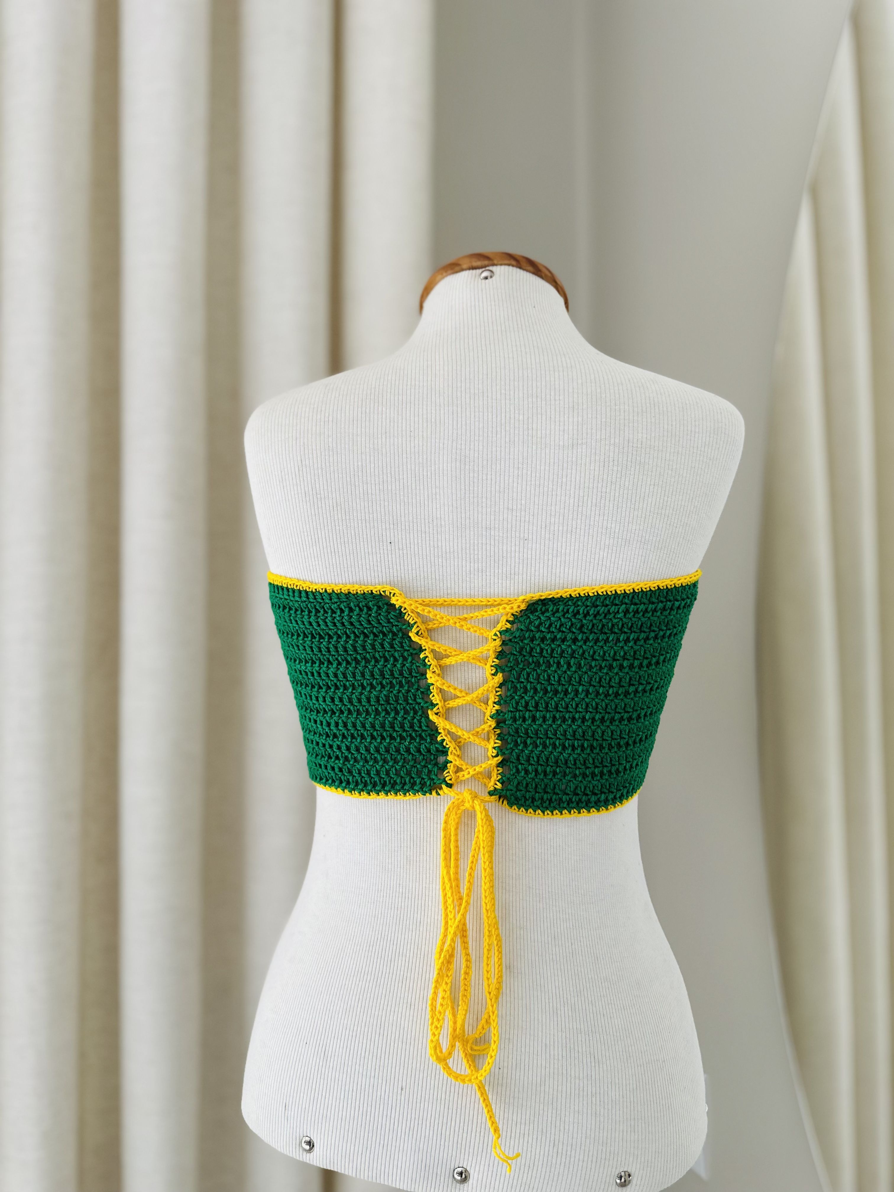 Top Faixa Crochê Brasil Verde