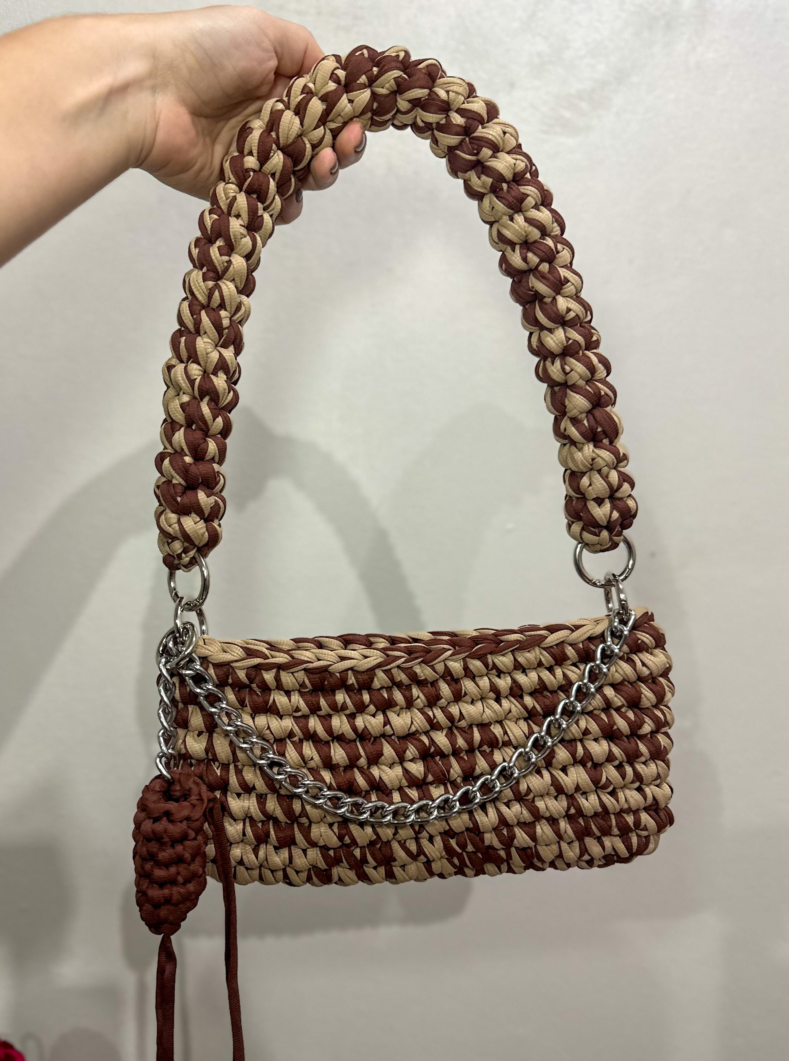 Bolsa Baguete - Marrom e Bege