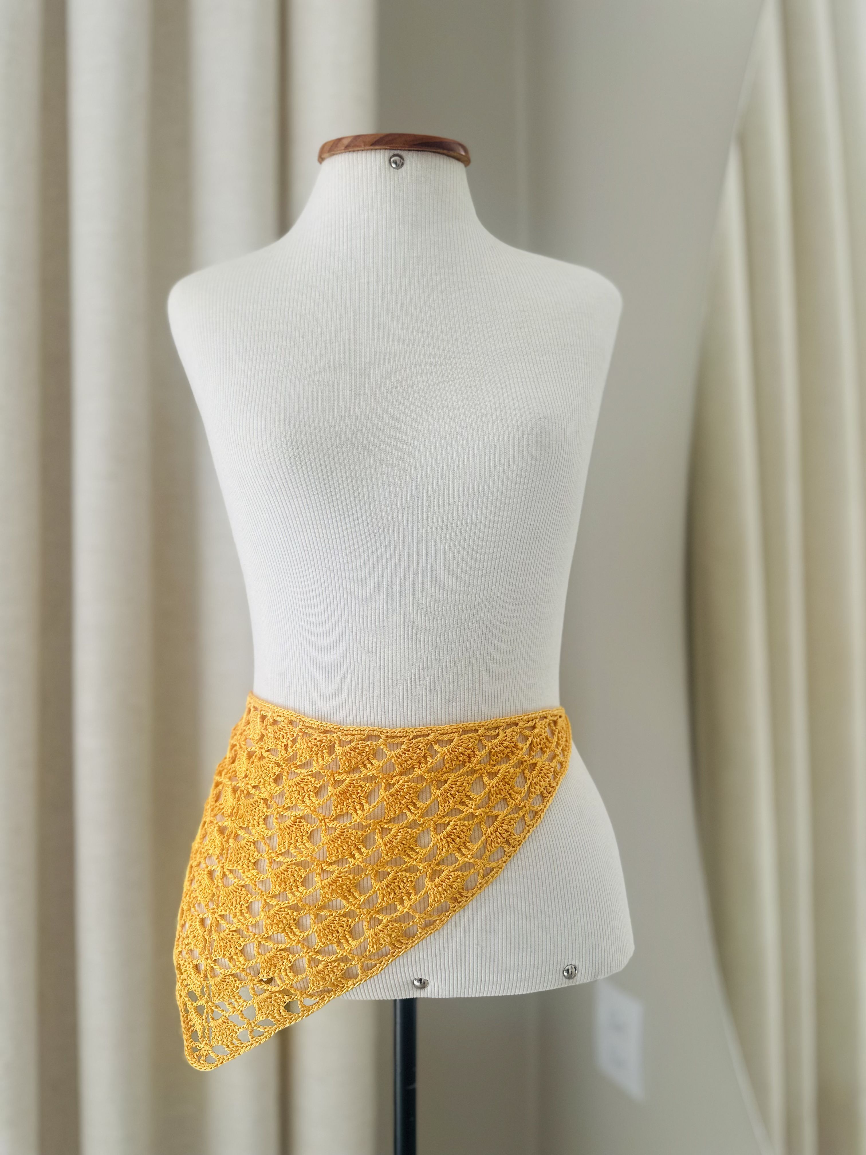 Bandana Crochê Brasil Amarelo