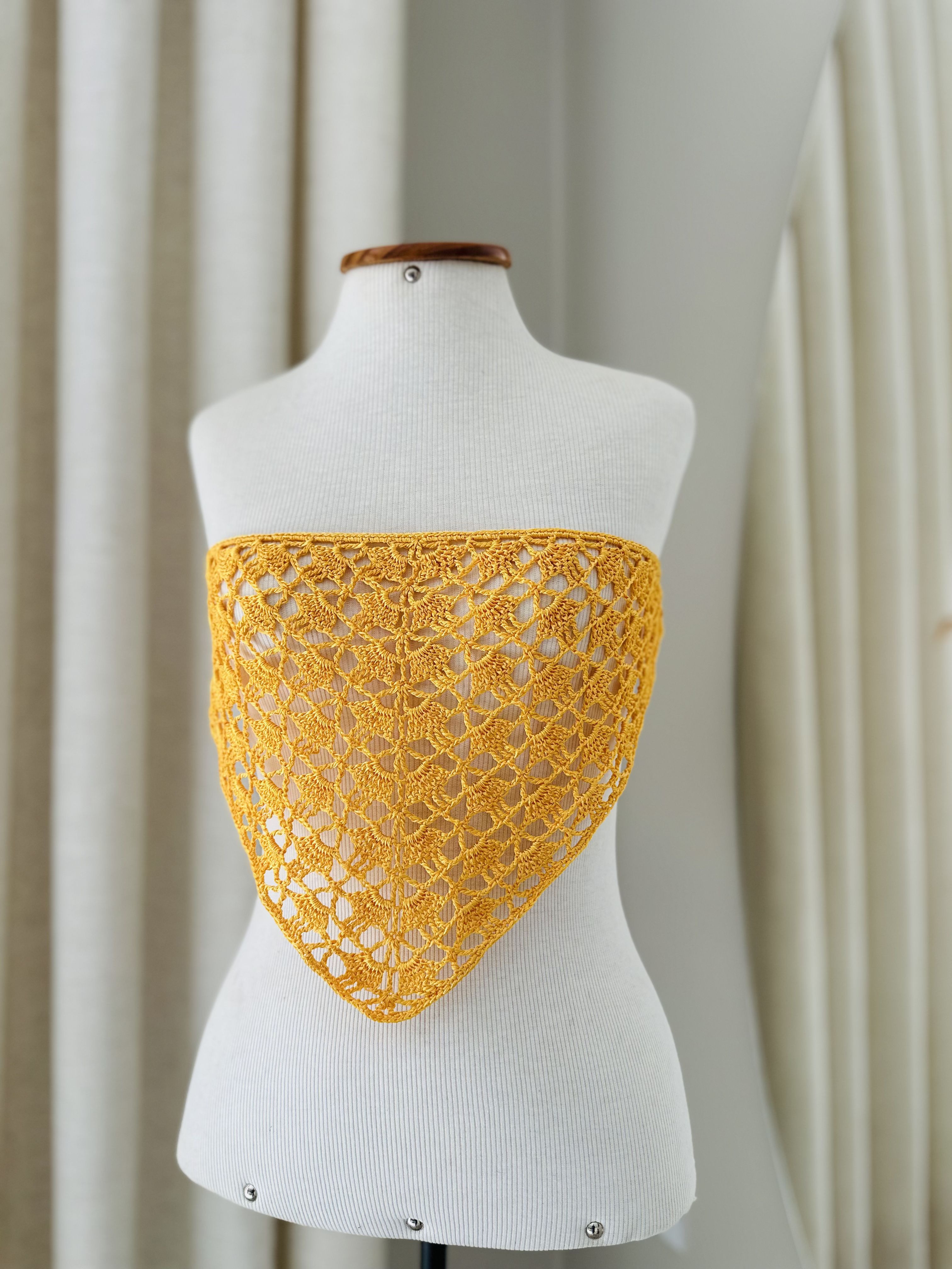 Bandana Crochê Brasil Amarelo