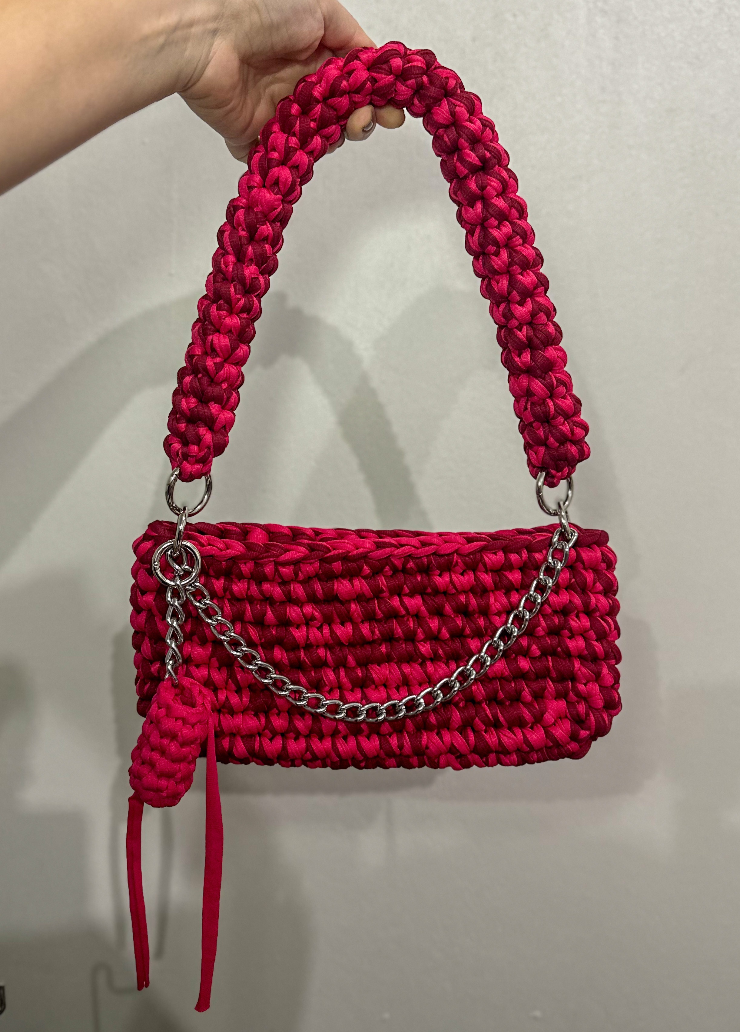 Bolsa Baguete - Rosa e Bordô