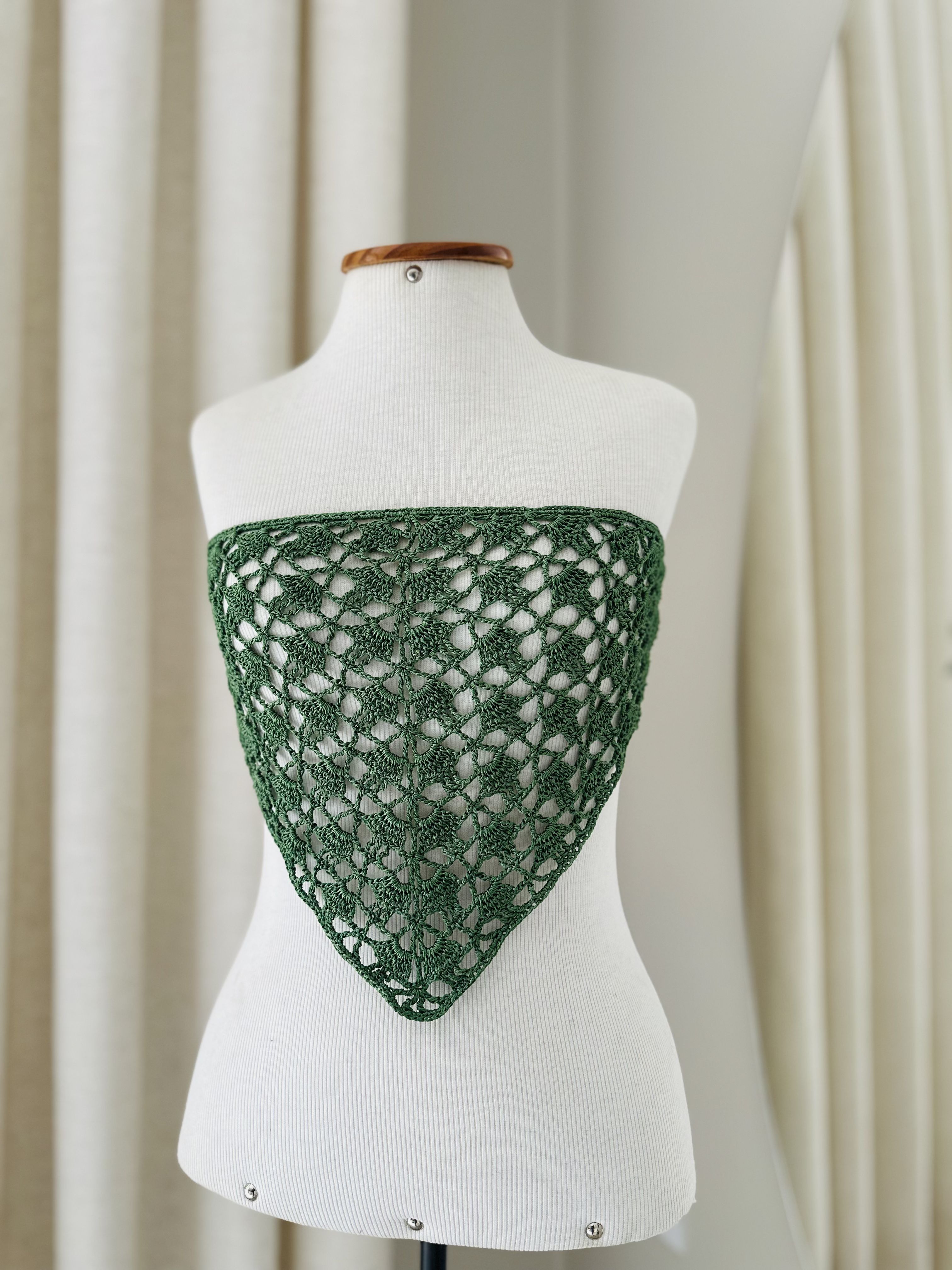 Bandana Crochê Brasil Verde