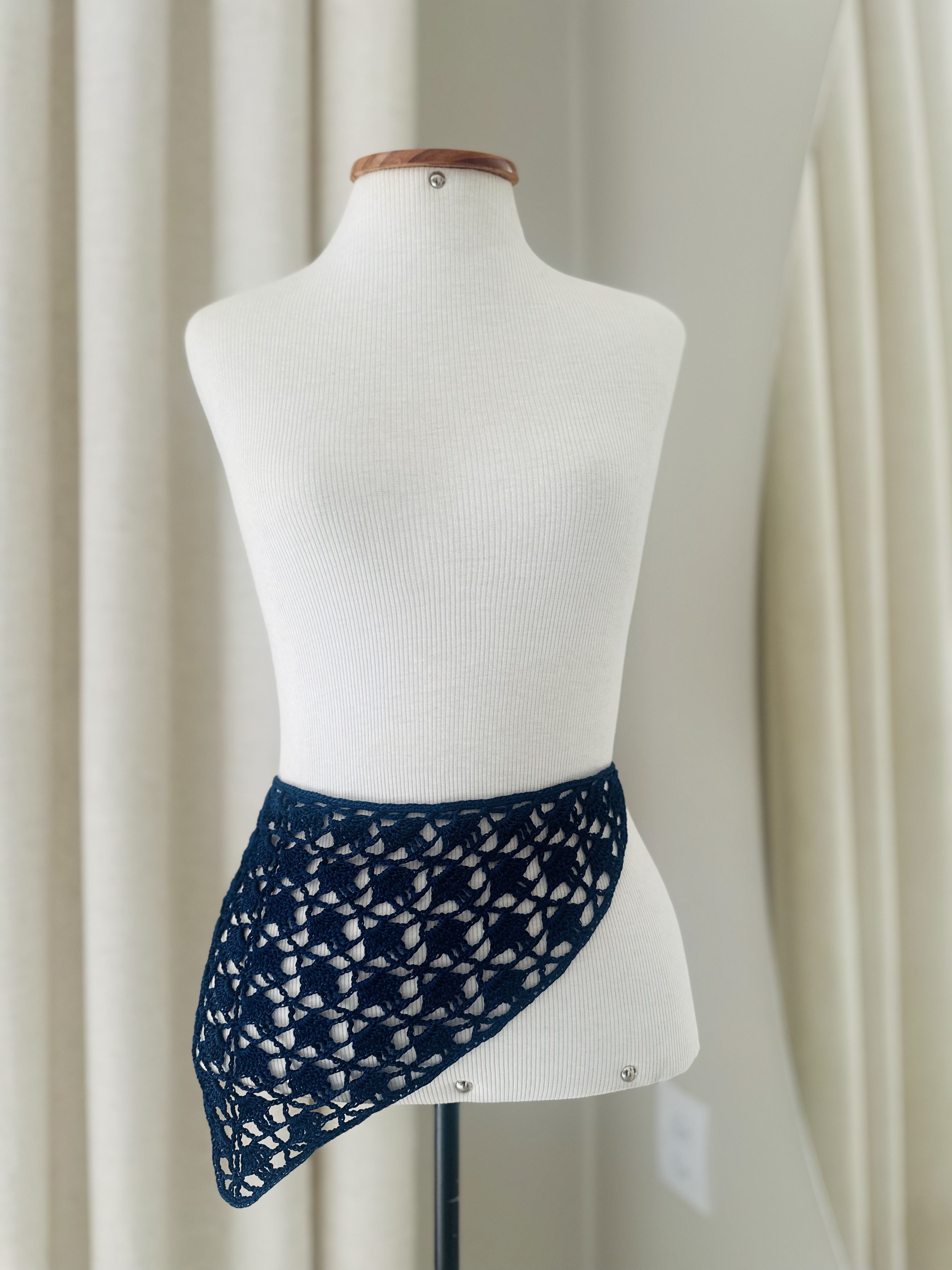 Bandana Crochê Brasil Azul