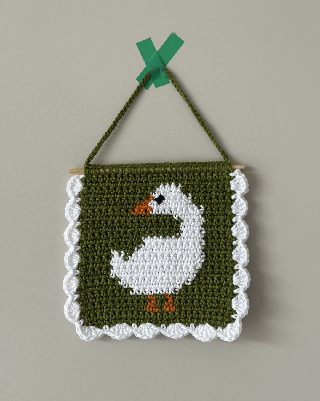 Flâmula de Crochê Pato - Verde
