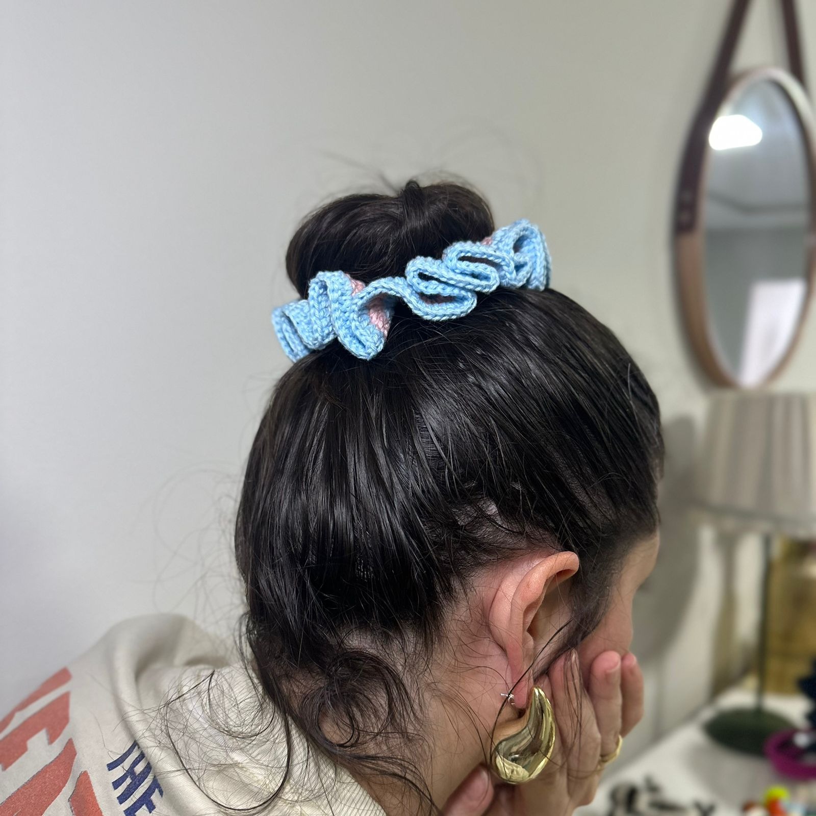 Scrunchie Bella - Rosa e Azul