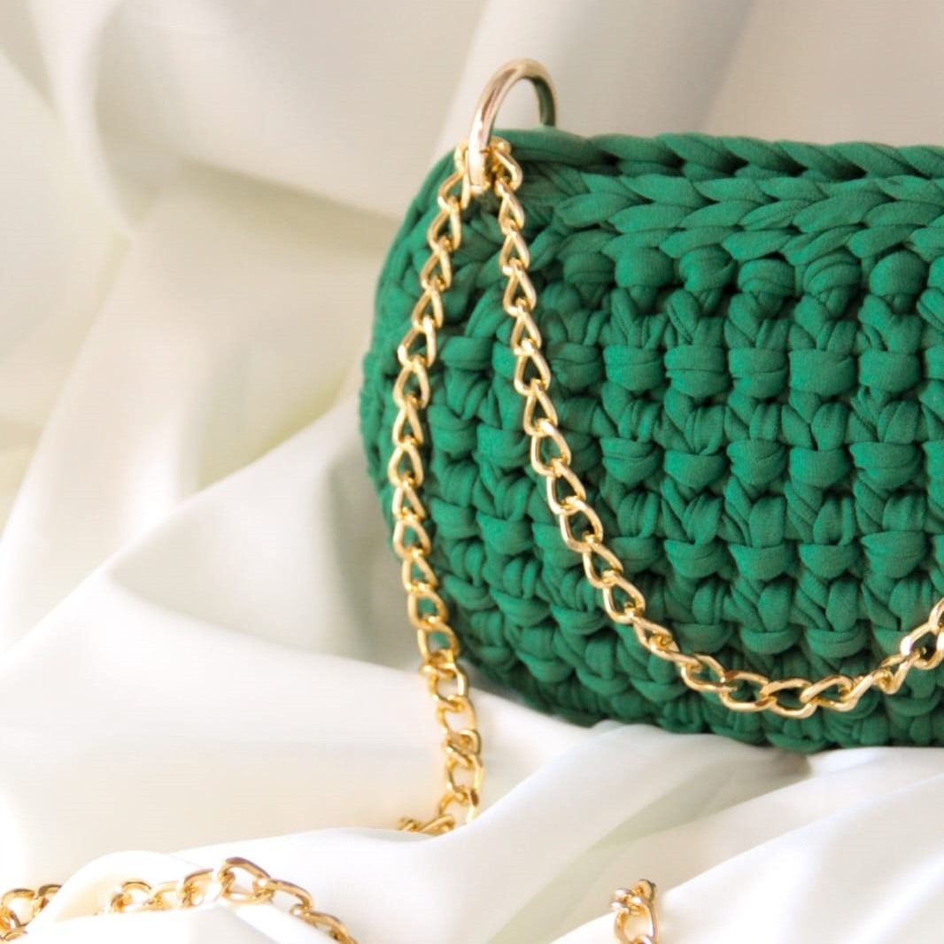 Bolsa Feminina de Crochê Lolla - Verde Bandeira