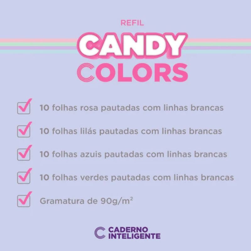 Refil Candy Colors Linha Branca - A5 - 90gr