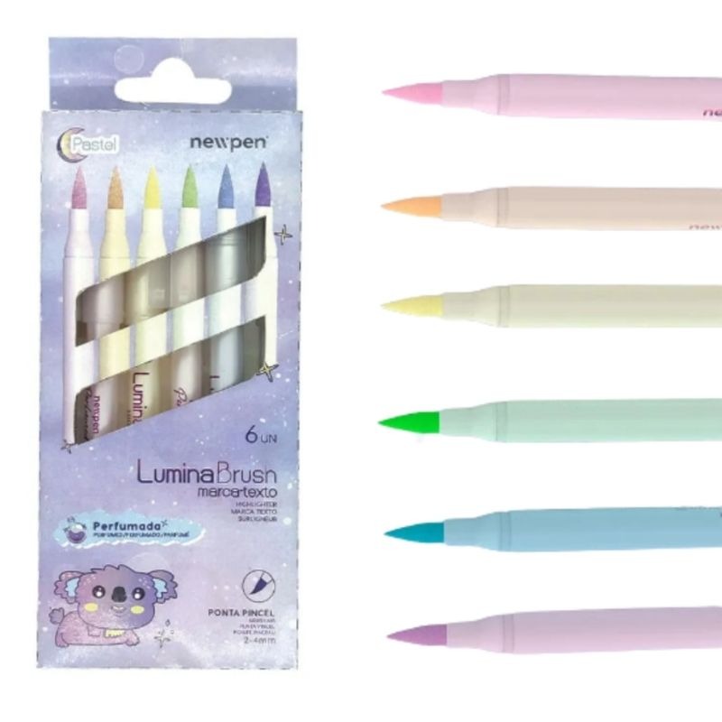 Kit Marca Texto Lumina Brush - Pastel - Lettering - Newpwn - com 6 canetas