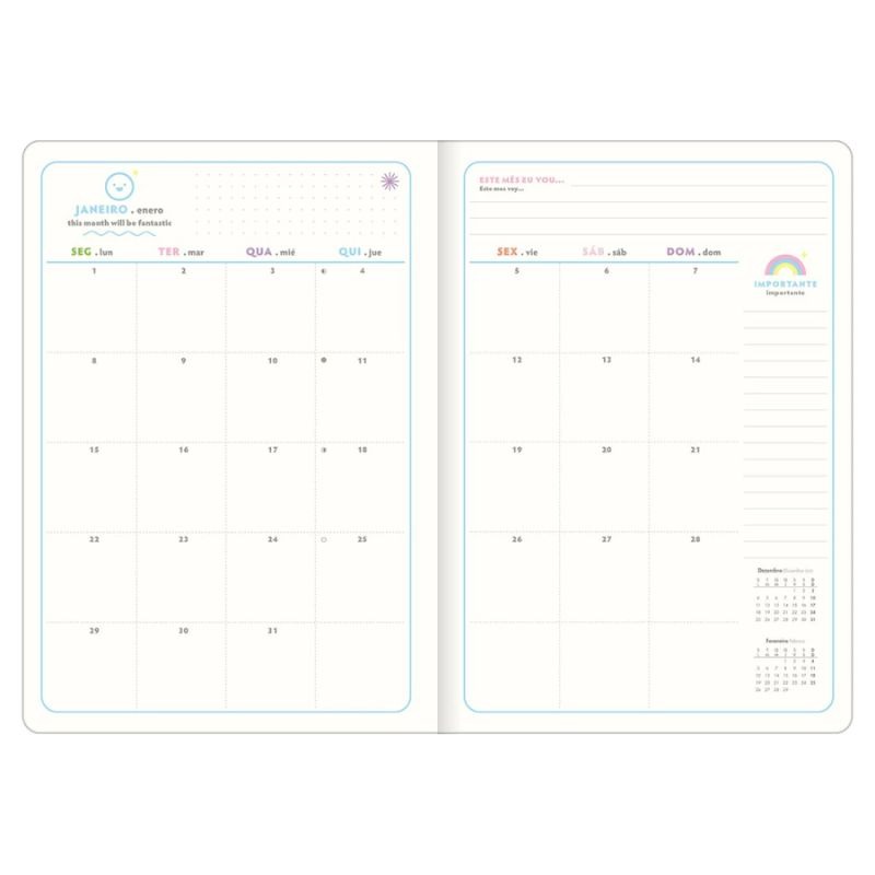 Agenda/Planner 2024 Happy Grampeado 20 Folhas 90g - Tilibra