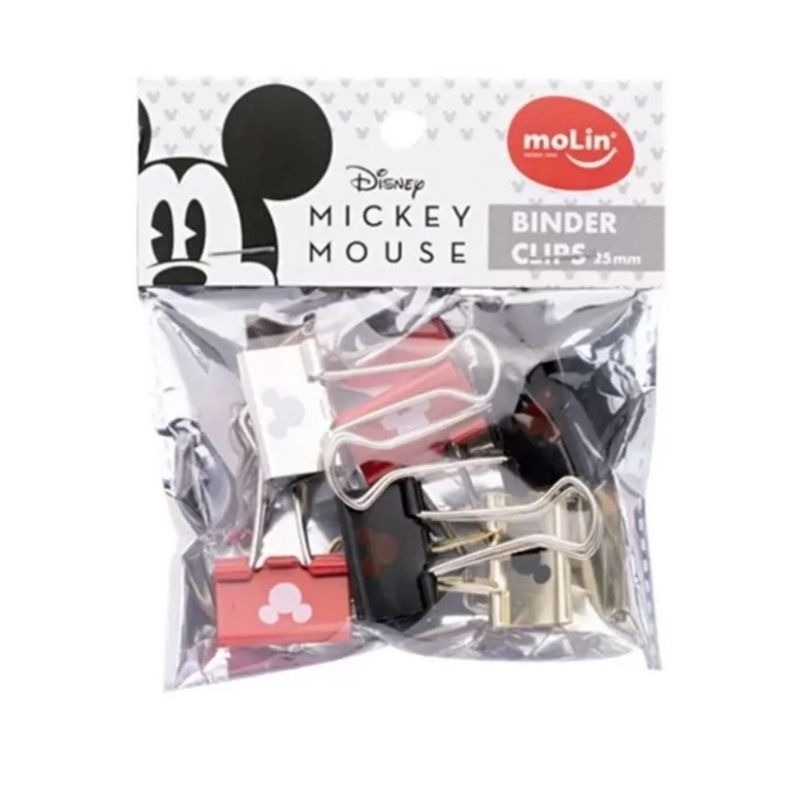 Binder Clip Mickey Com 6 Unidades - Molin