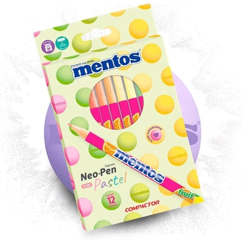 Caneta Hidrográfica Neo-Pen Mentos Pastel kit c/12 cores - Compactor