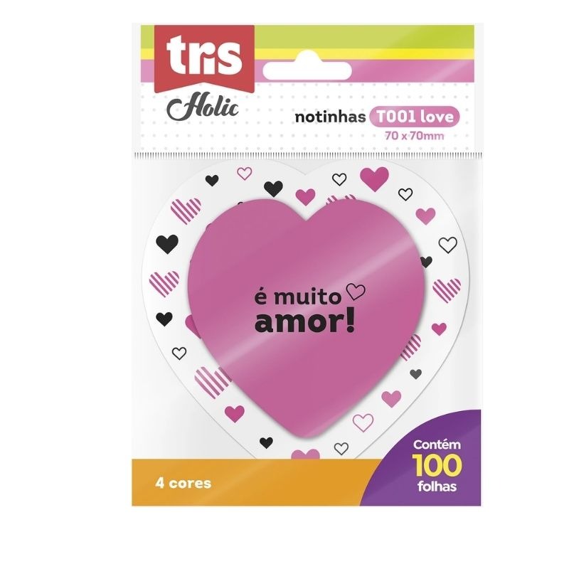 Notas Autoadesivas T001 Love 100 folhas - Tris