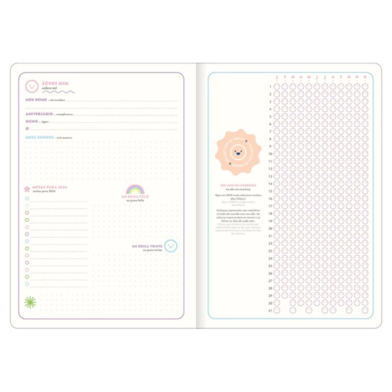 Agenda/Planner 2024 Happy Grampeado 20 Folhas 90g - Tilibra