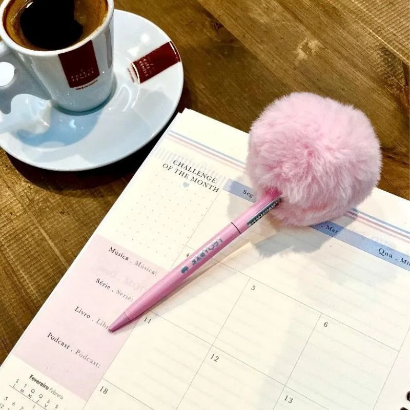 Caneta Esferográfica Pompom Pink Vibes 1.0 Leoarte