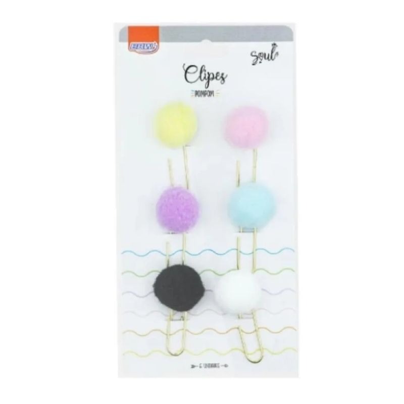 Clips Pompom C/ 6 und - Brw