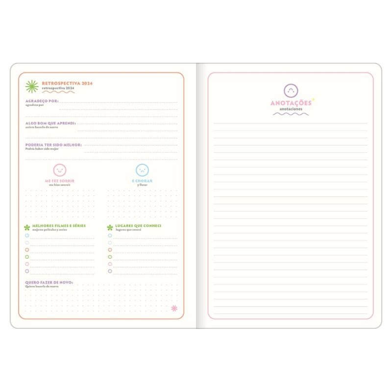 Agenda/Planner 2024 Happy Grampeado 20 Folhas 90g - Tilibra