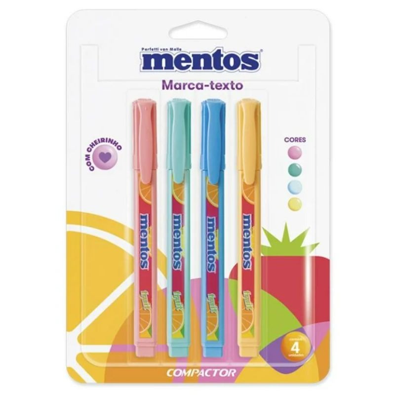 Marca Texto Mentos kit c/4 cores - Compactor