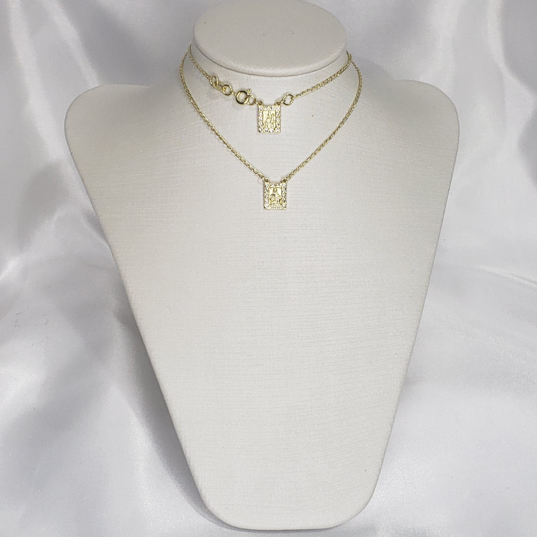 Escapulário Tradicional Bênção no Verso Folheado Ouro 18k