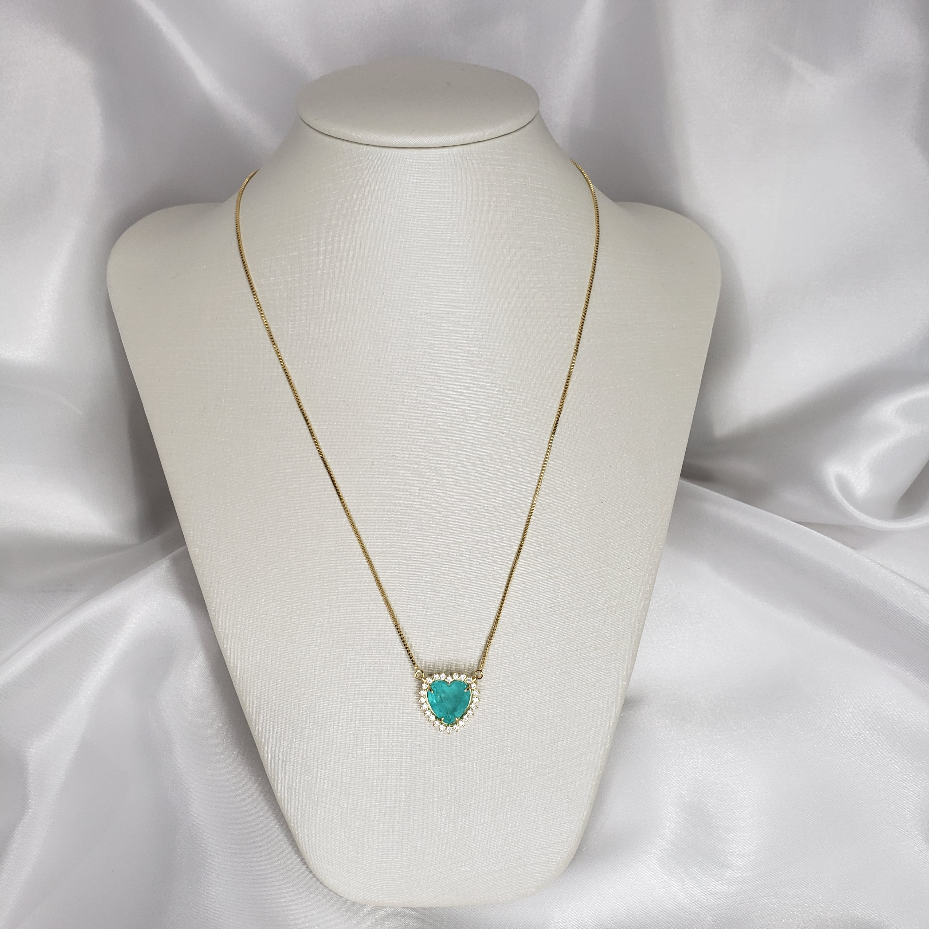 Gargantilha Coração G Folheado Ouro 18k