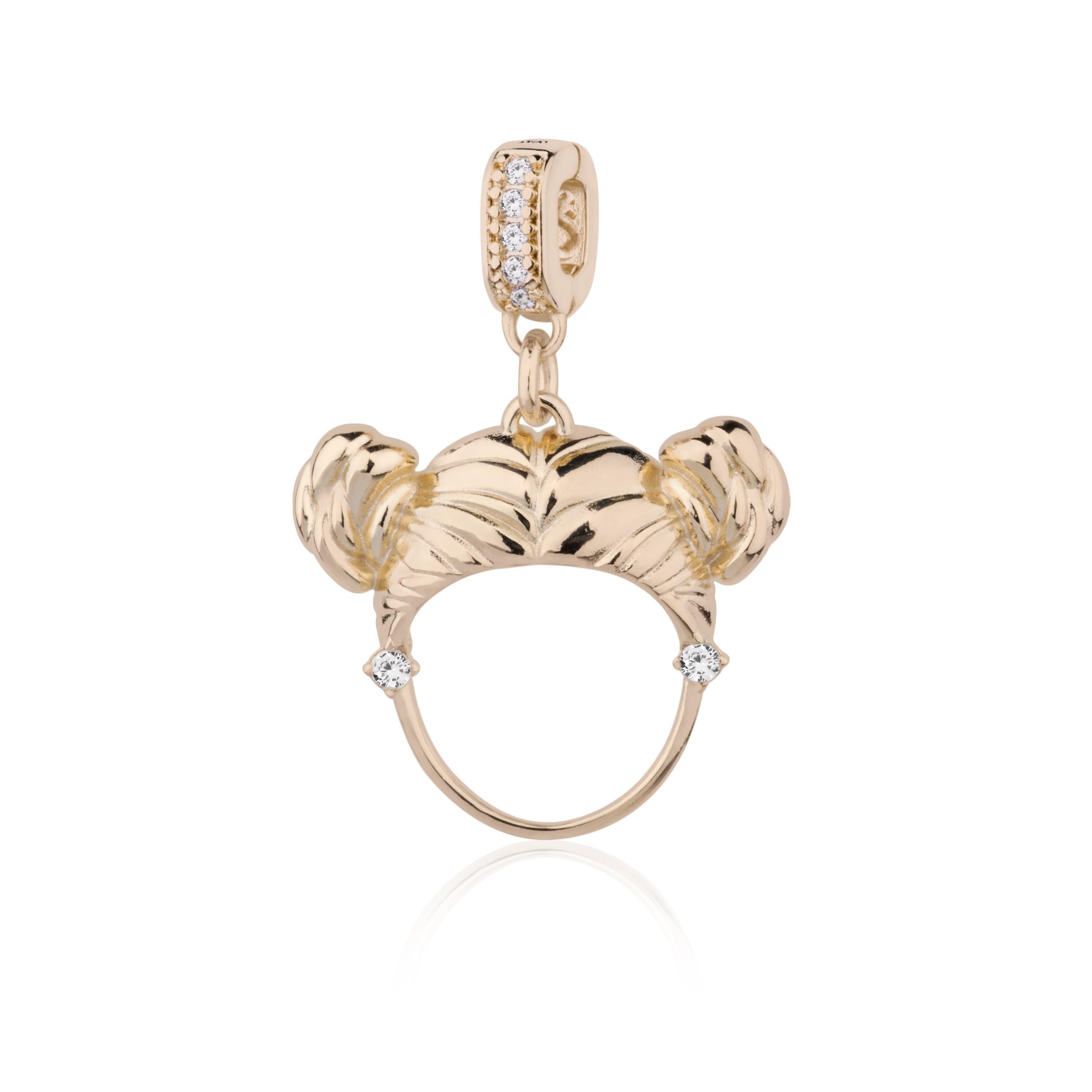 Pingente Cabeça Menina Folheado Ouro 18k