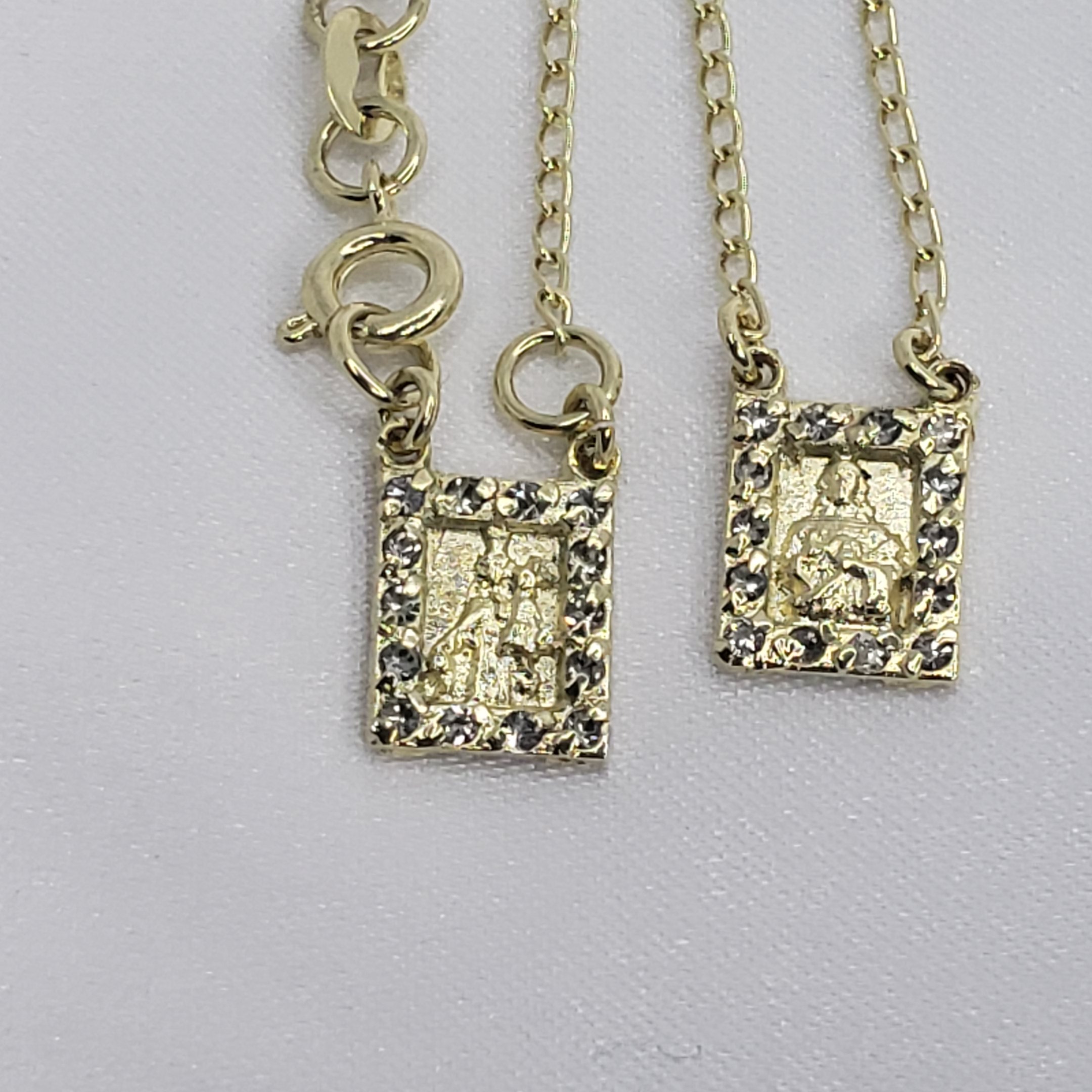 Escapulário Tradicional Bênção no Verso Folheado Ouro 18k