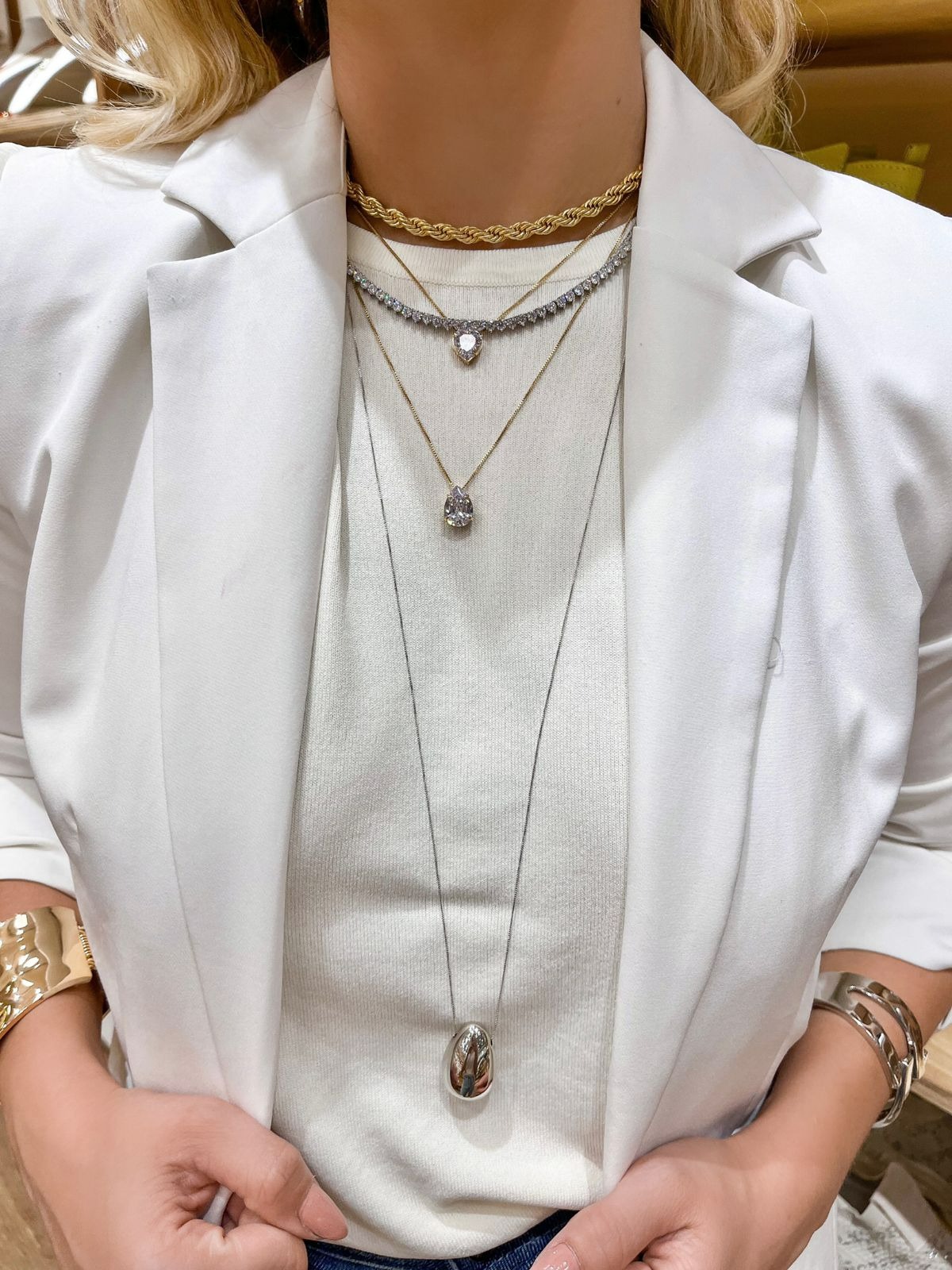 Gargantilha Riviera Zircônia Diamante 220303 Semijoia Ródio