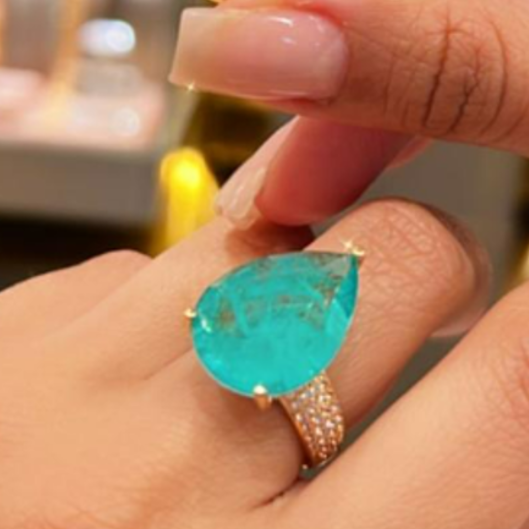 Anel Elaine Palma Gota Fusion Ajustável Folheado Ouro 18k - N.17