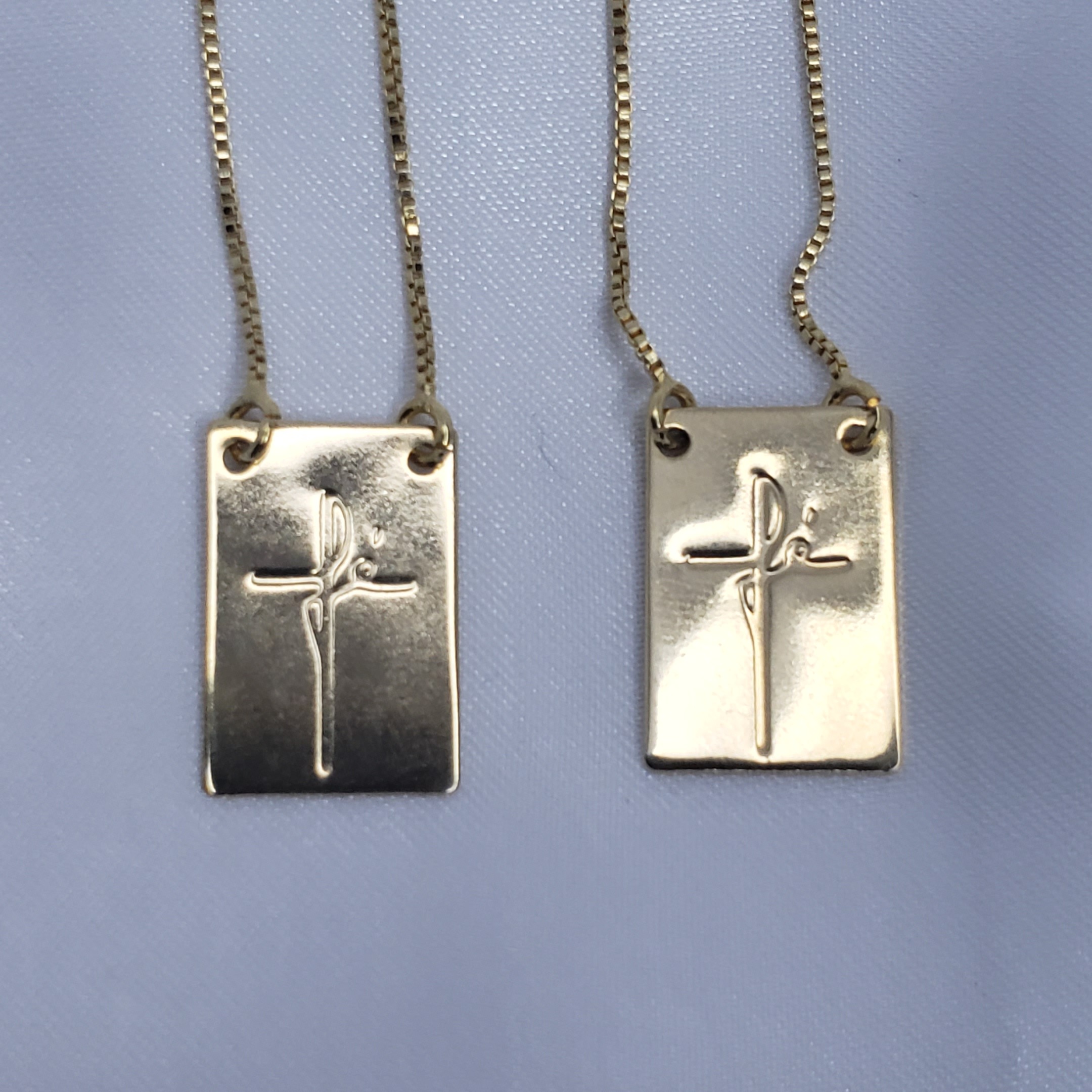 Escapulário Plaquinhas Fé Folheado Ouro 18k