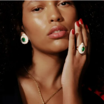 Anel Elaine Palma Montmartre Ajustável Folheado Ouro 18k - N.15