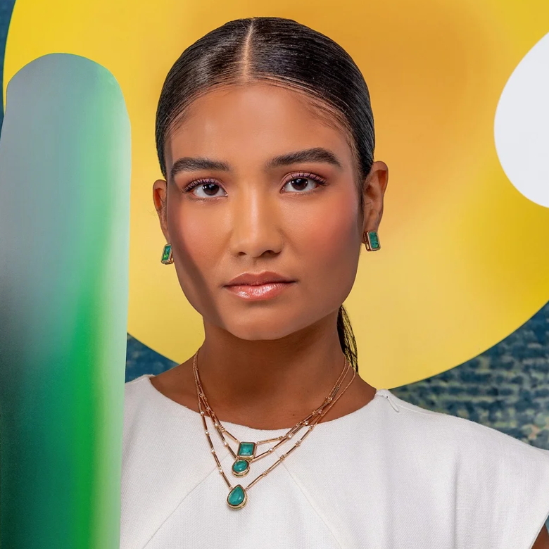 Colar Elaine Palma Oval Fusion Folheado Ouro 18k