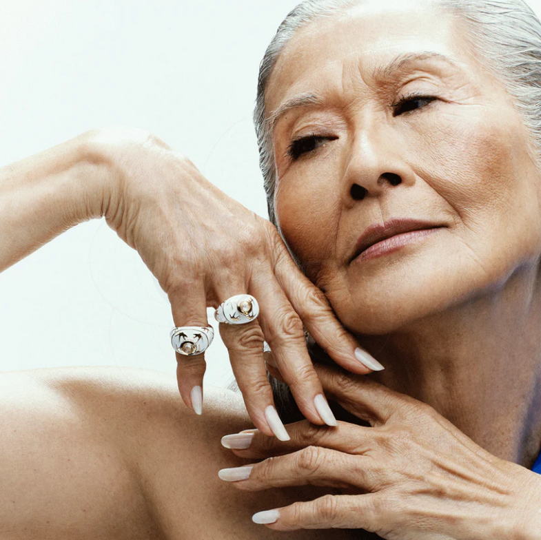 Anel Elaine Palma Perfumeiro Tsuru Folheado Ouro 18k - N.20