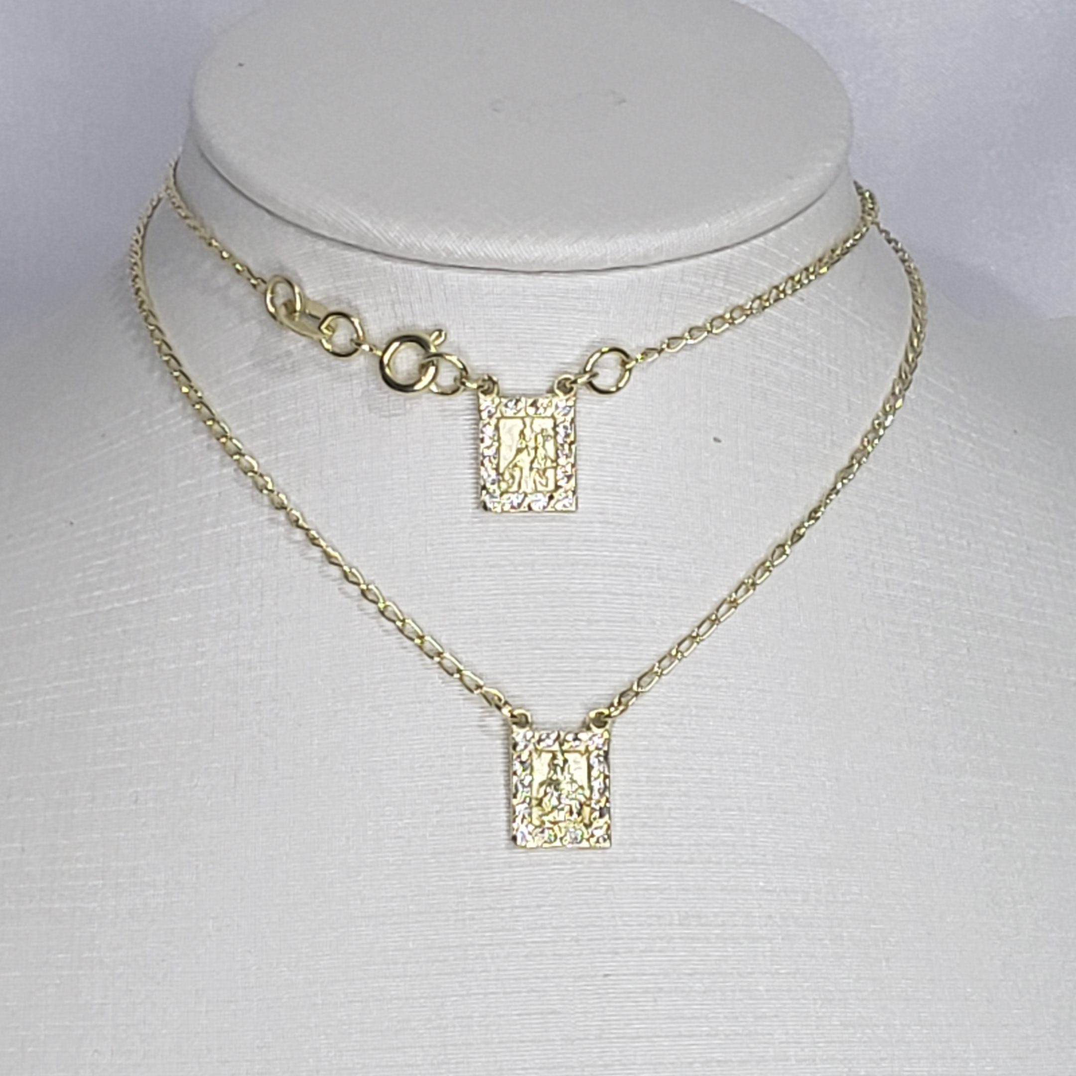 Escapulário Tradicional Bênção no Verso Folheado Ouro 18k