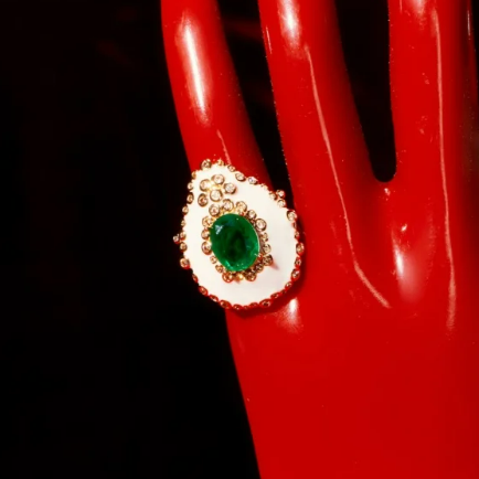 Anel Elaine Palma Montmartre Ajustável Folheado Ouro 18k - N.15