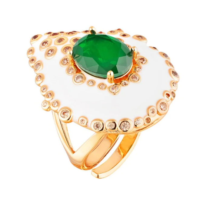 Anel Elaine Palma Montmartre Ajustável Folheado Ouro 18k - N.15