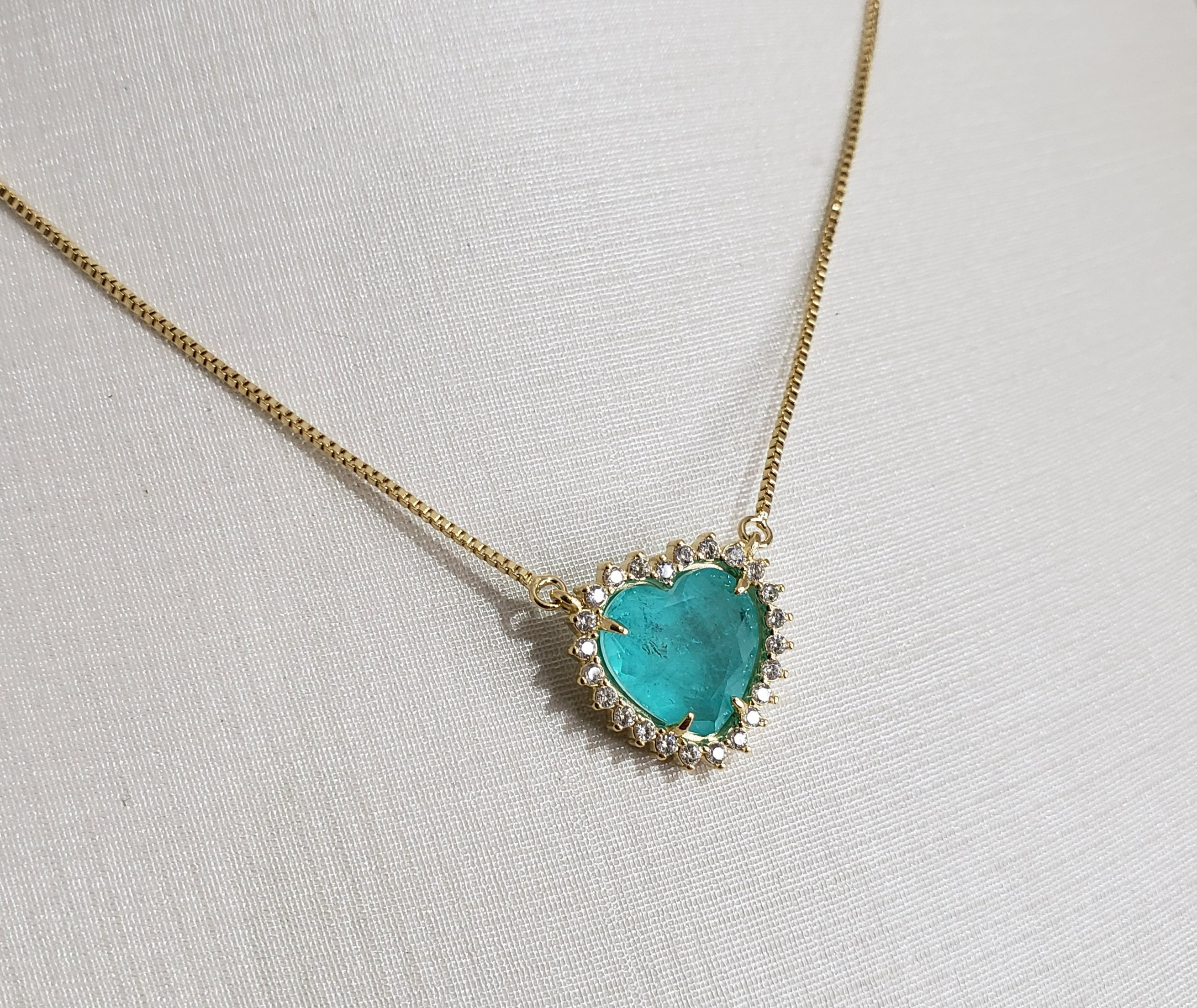 Gargantilha Coração G Folheado Ouro 18k