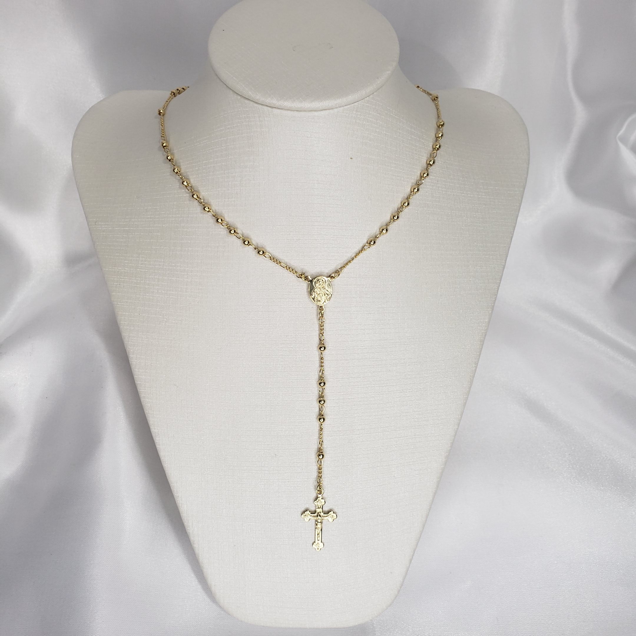 Gargantilha Terço Folheado Ouro 18K