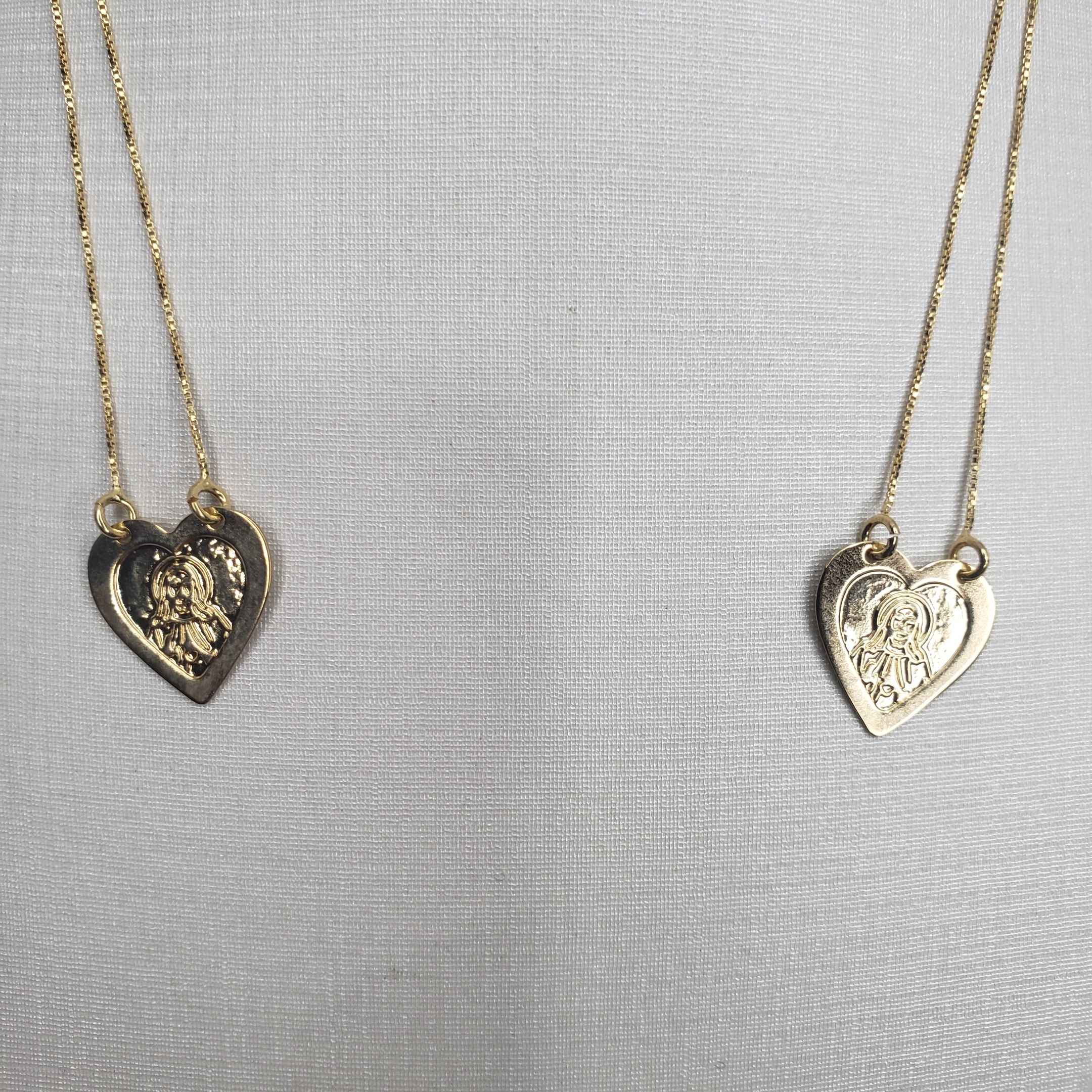 Escapulário Coração Folheado Ouro 18k