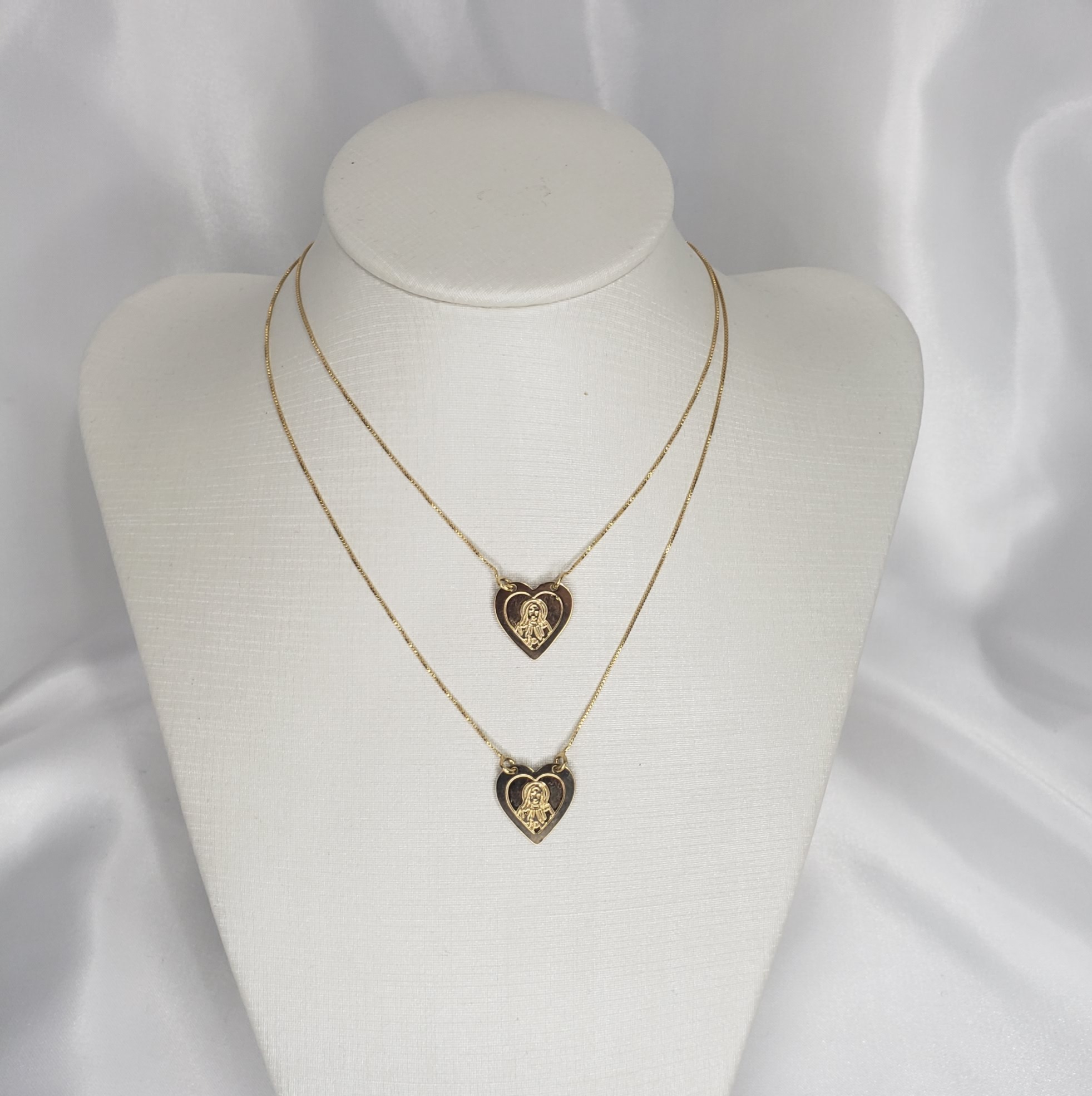 Escapulário Coração Folheado Ouro 18k