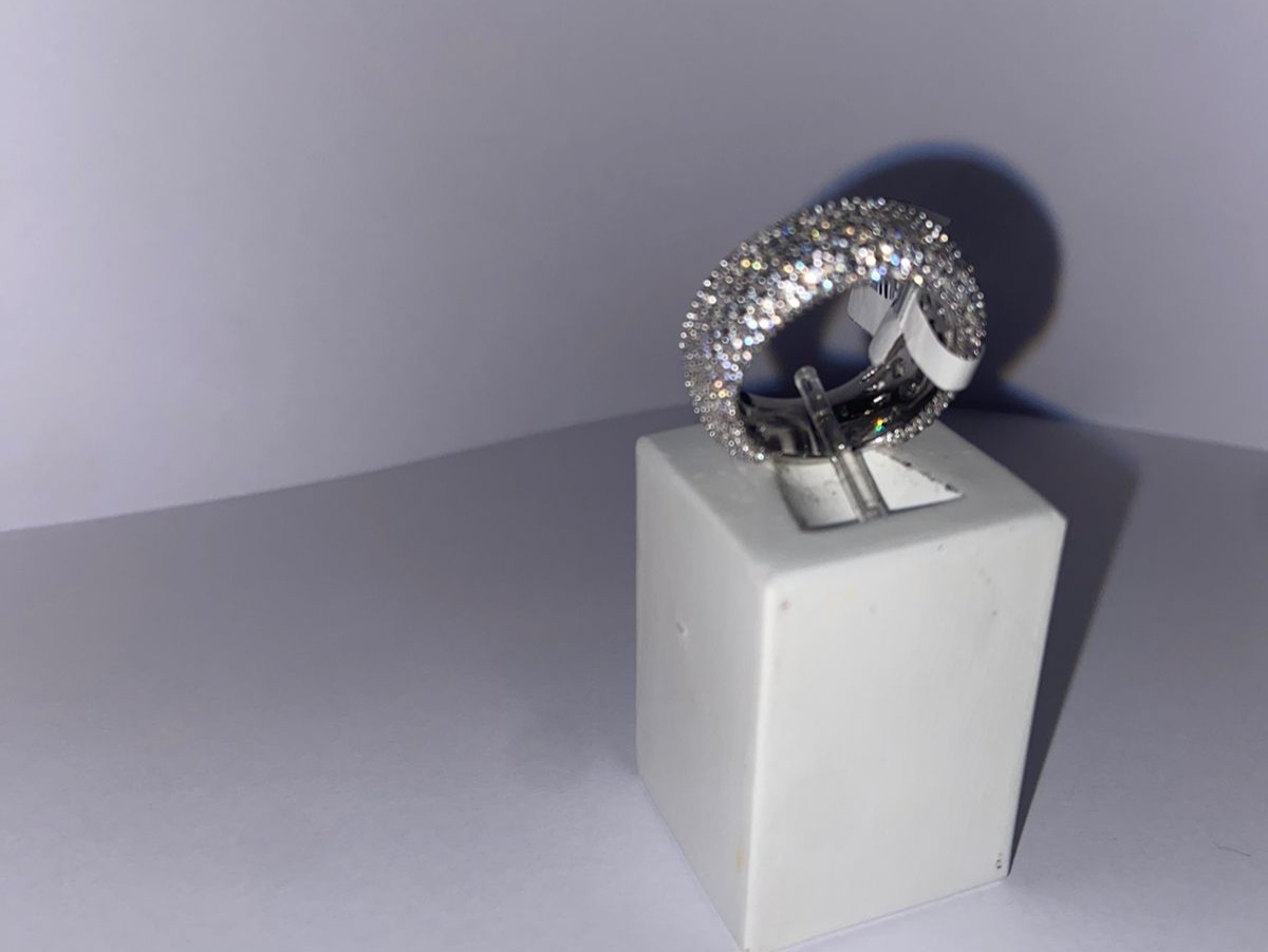 Anel Prata Cravejado Tam. 13