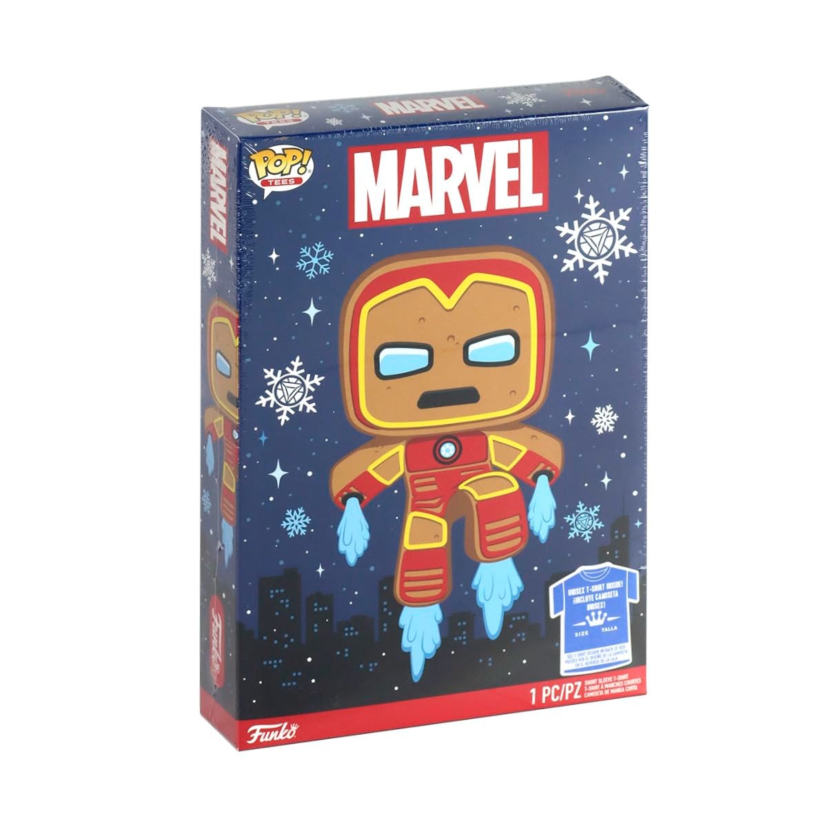 Pop! Tees Camiseta - Marvel Holiday - Iron Man Gingerbread - Tam. P