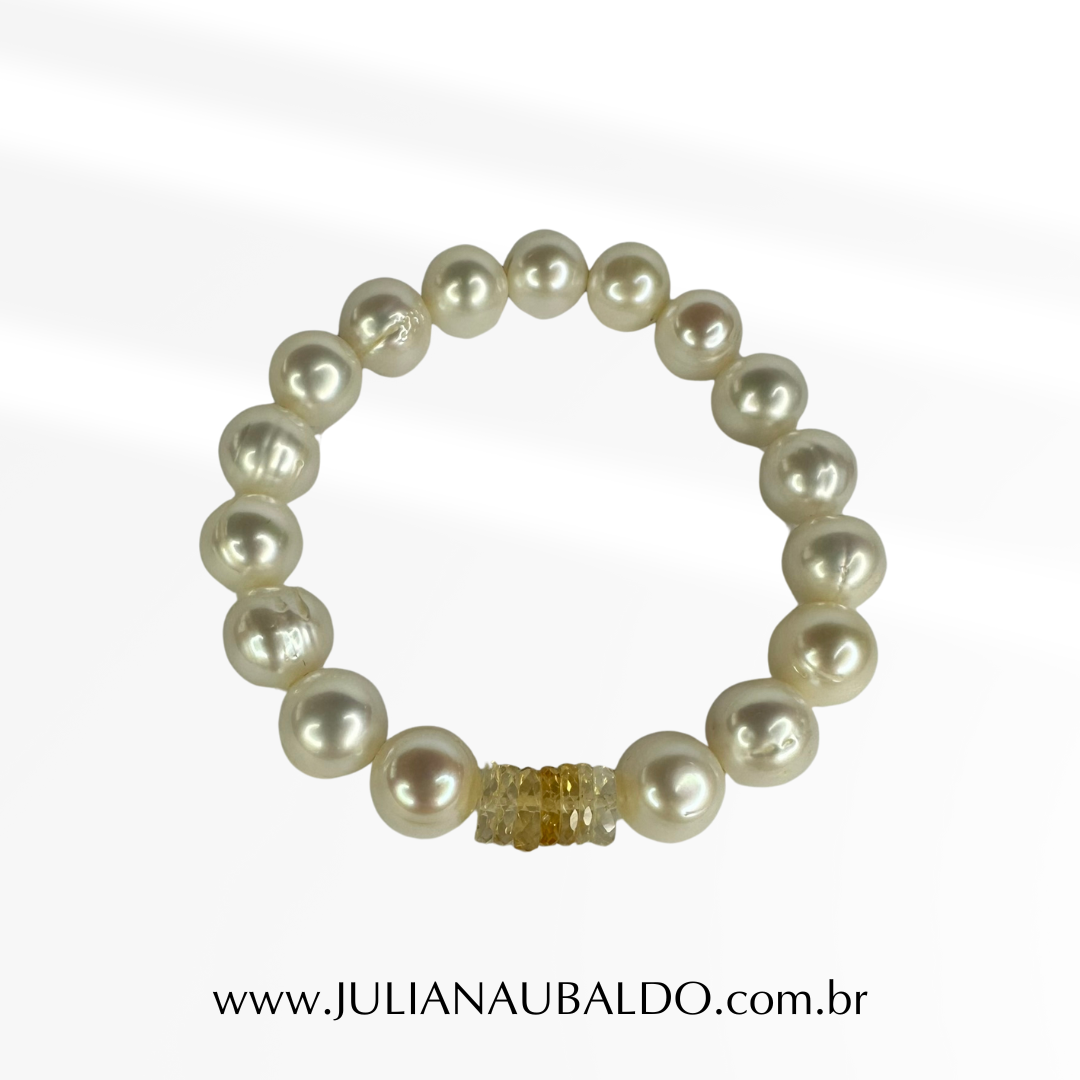 Pulseira Pérolas com Citrino