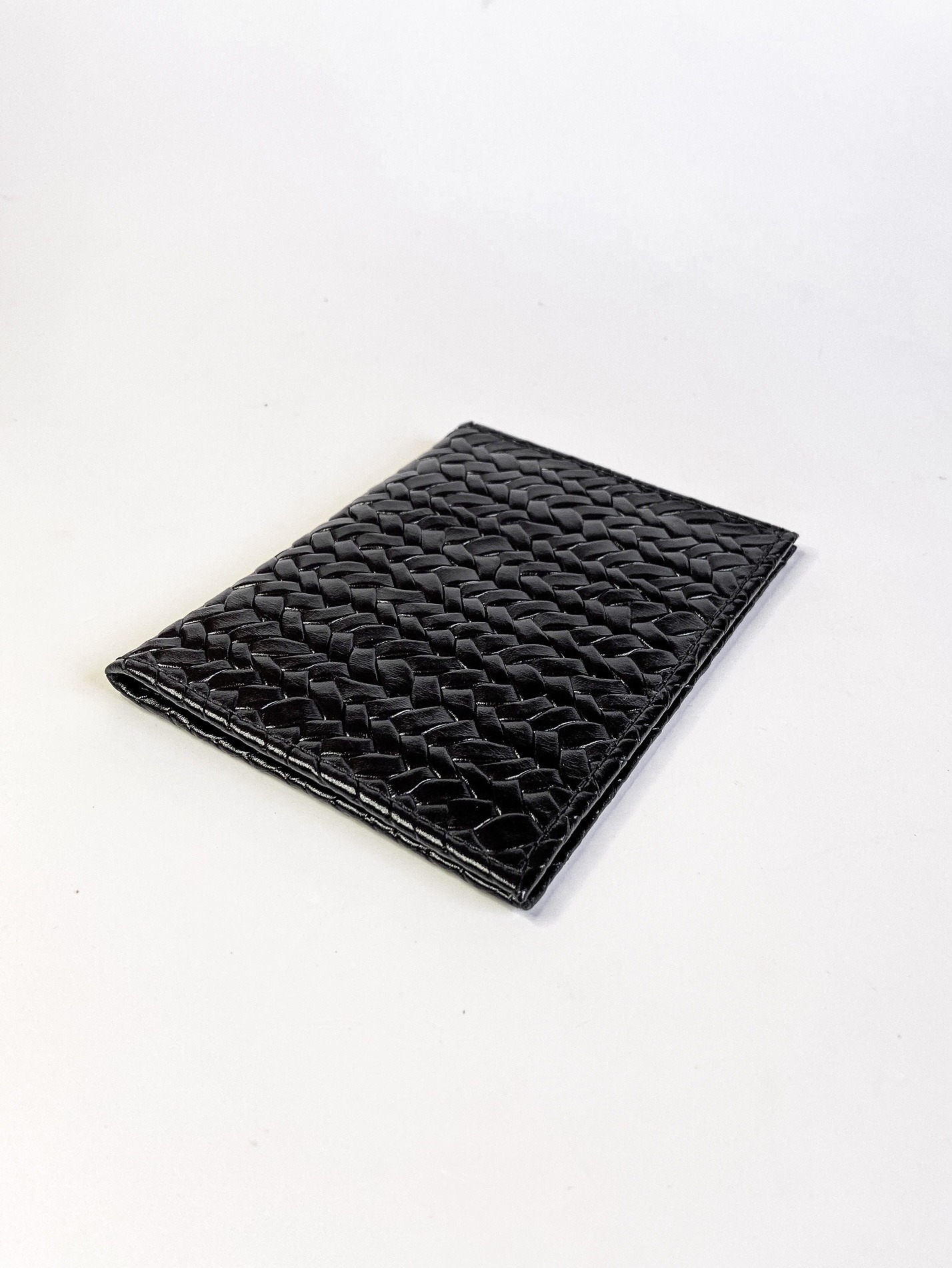 Carteira/ Porta Documentos - Preto trançado