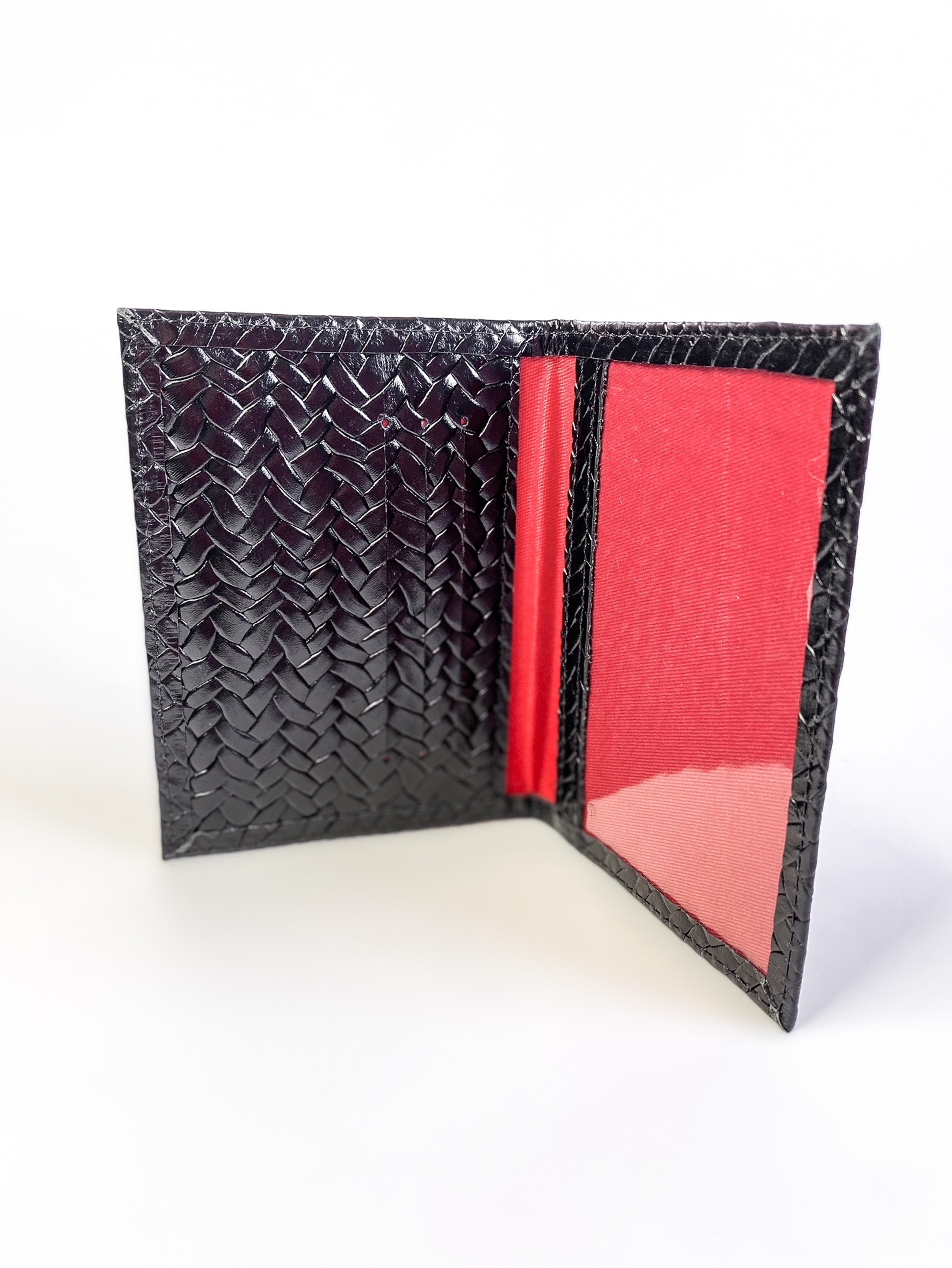 Carteira/ Porta Documentos - Preto trançado