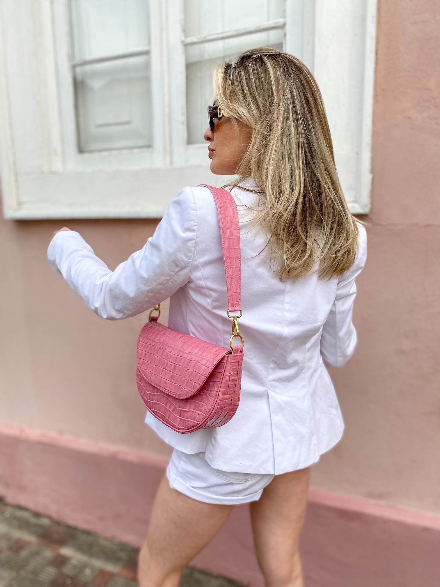 Bolsa Baguette Cloe - Rosa Carmine